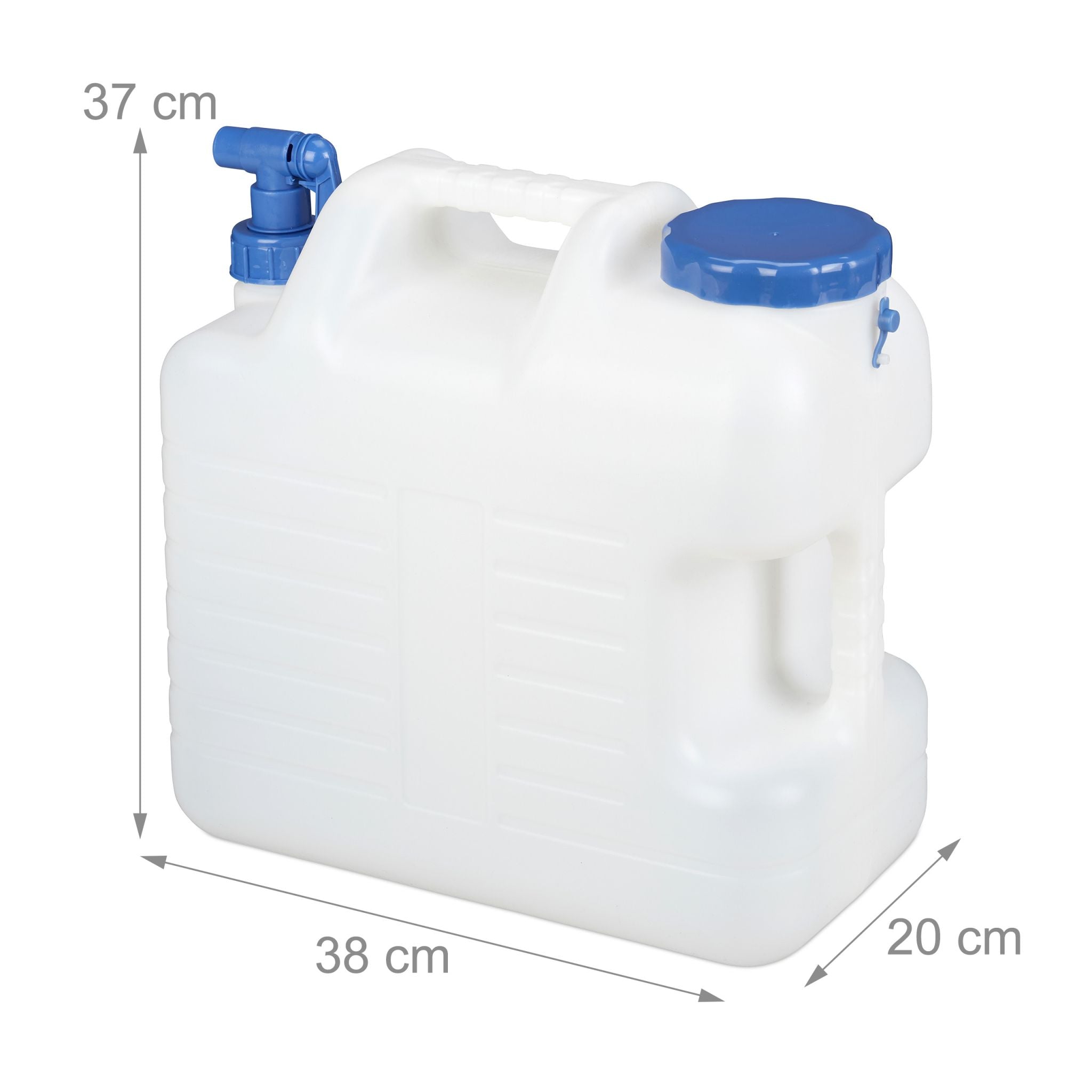 Wasserkanister mit Hahn Weiss-Blau von Relaxdays