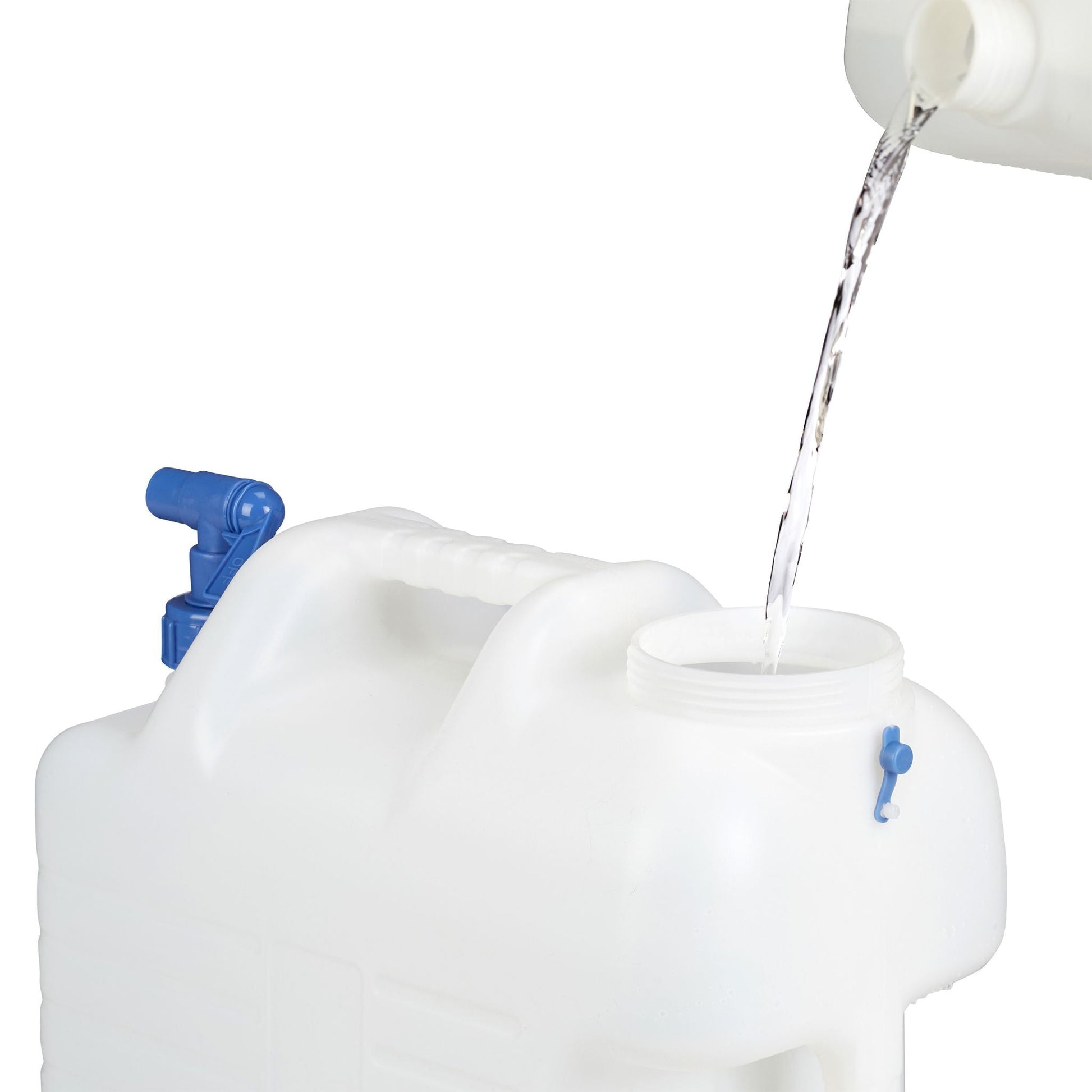 Wasserkanister mit Hahn Weiss-Blau von Relaxdays