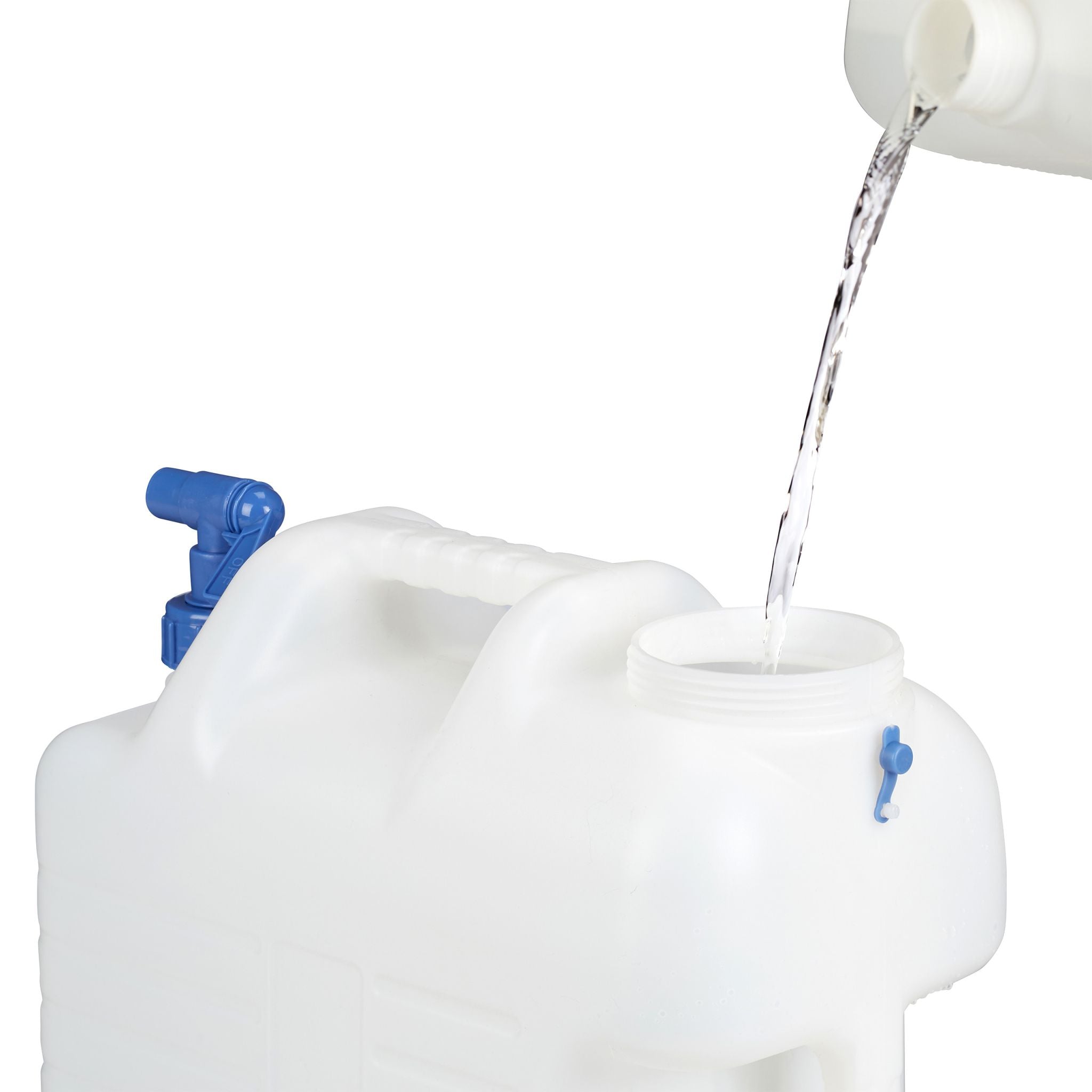 Wasserkanister mit Hahn Weiss-Blau von Relaxdays
