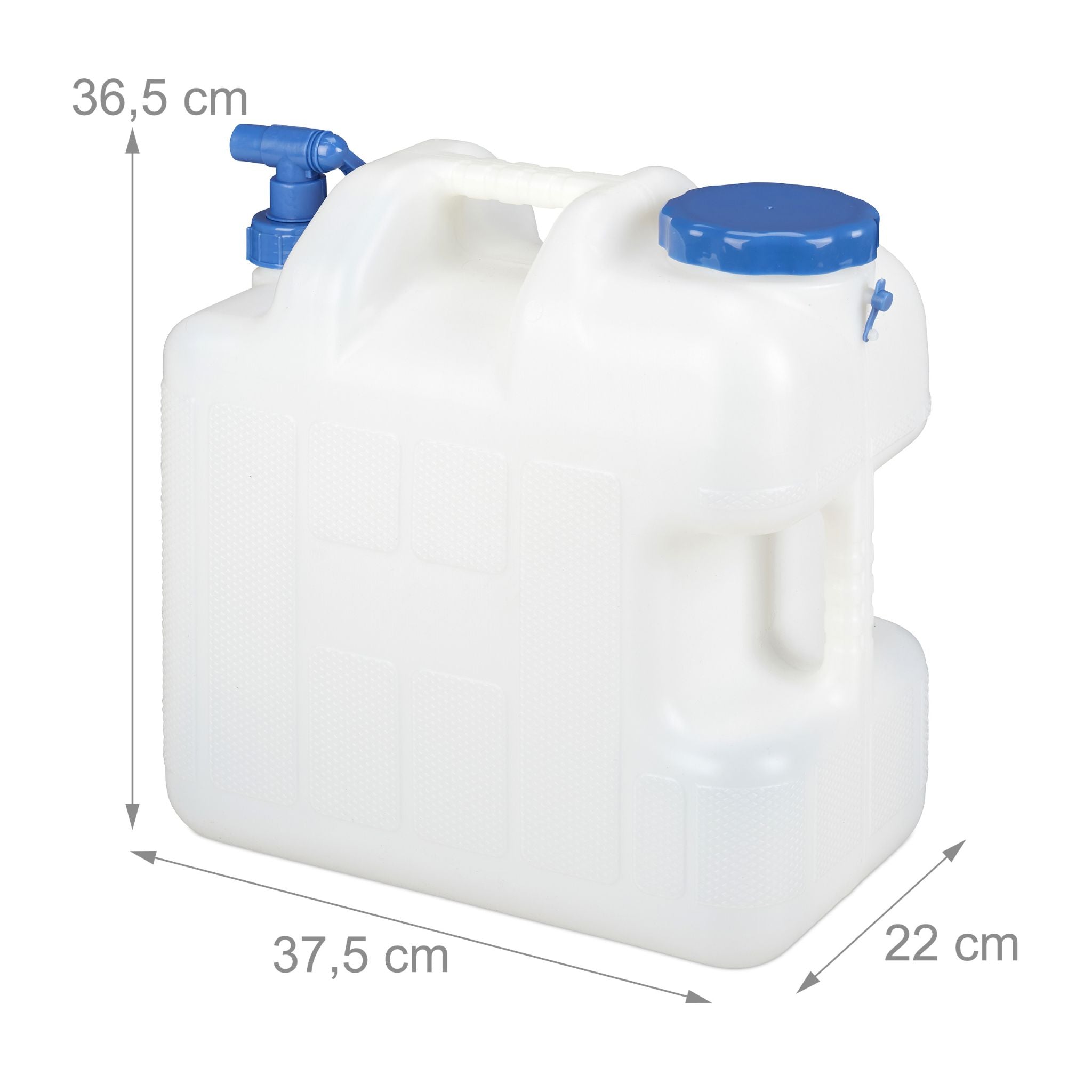 Wasserkanister mit Hahn Weiss-Blau von Relaxdays
