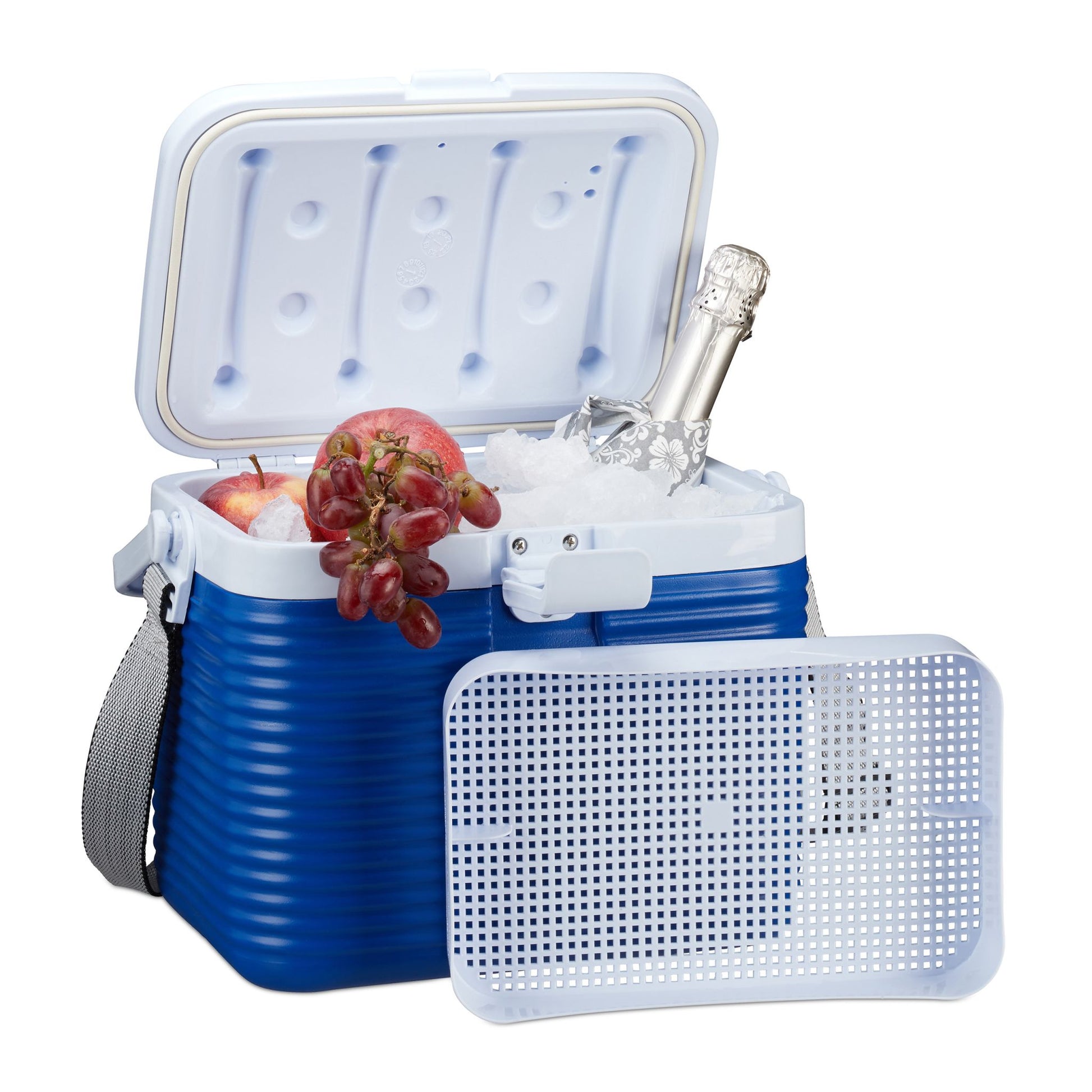 Kühlbox 8L Weiss-Blau von Relaxdays