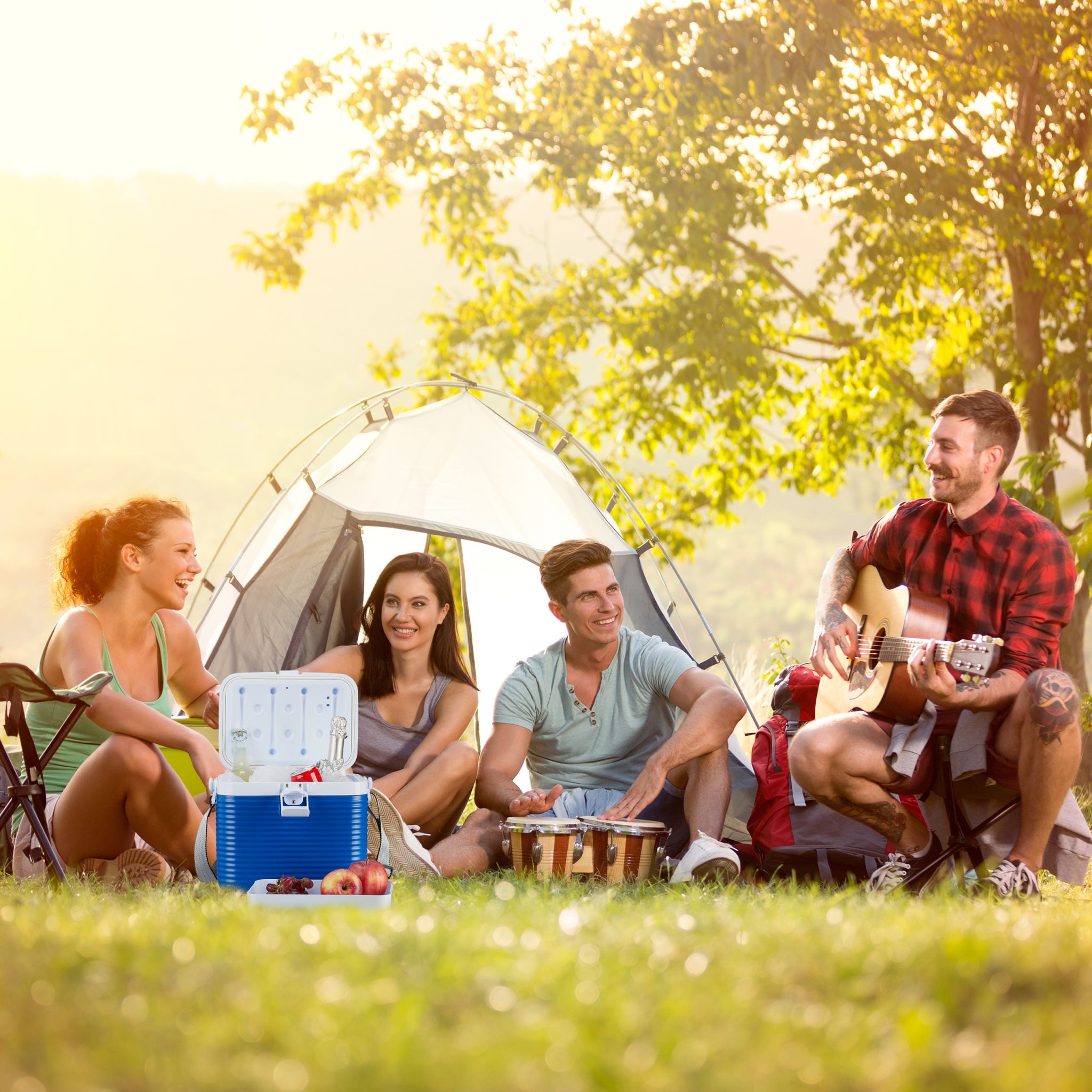 Kühlbox 8L Weiss-Blau von Relaxdays