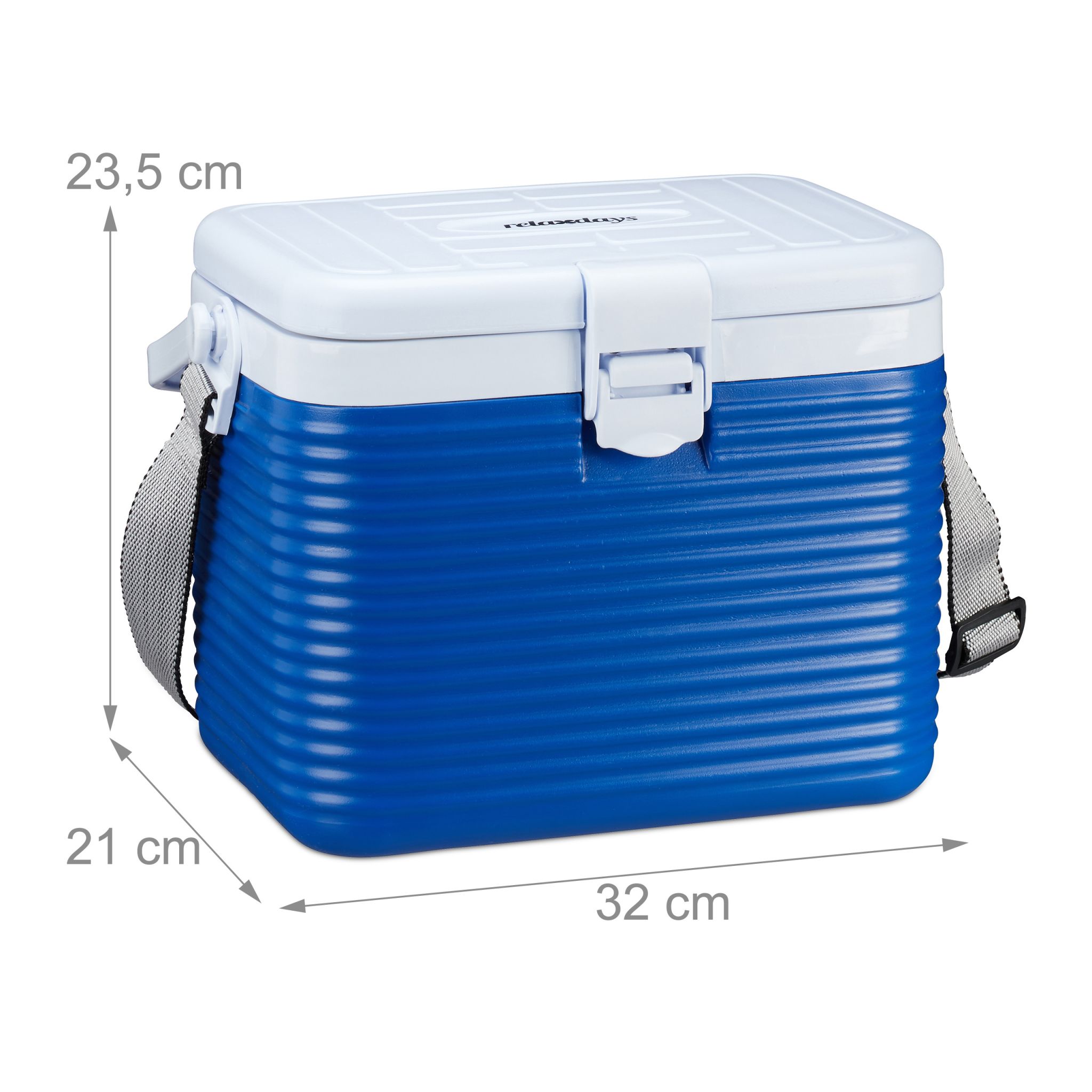Kühlbox 8L Weiss-Blau von Relaxdays
