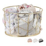 Metall Drahtkorb rund Gold von Relaxdays