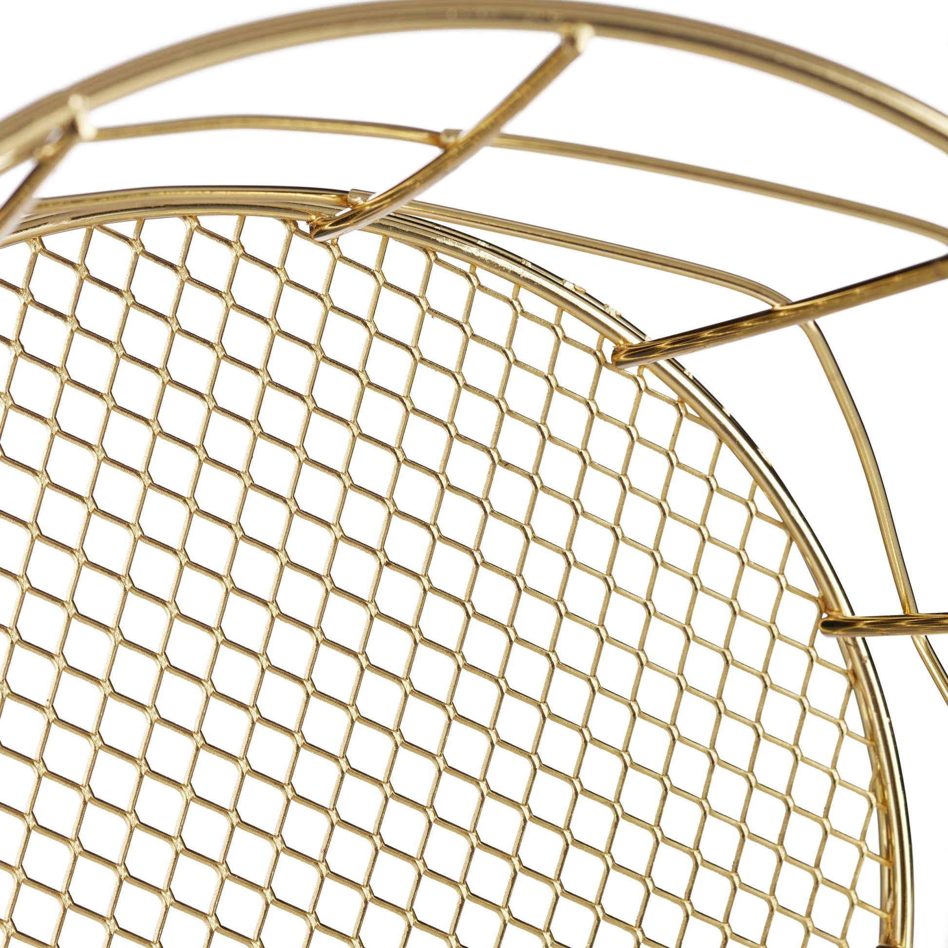 Metall Drahtkorb rund Gold von Relaxdays