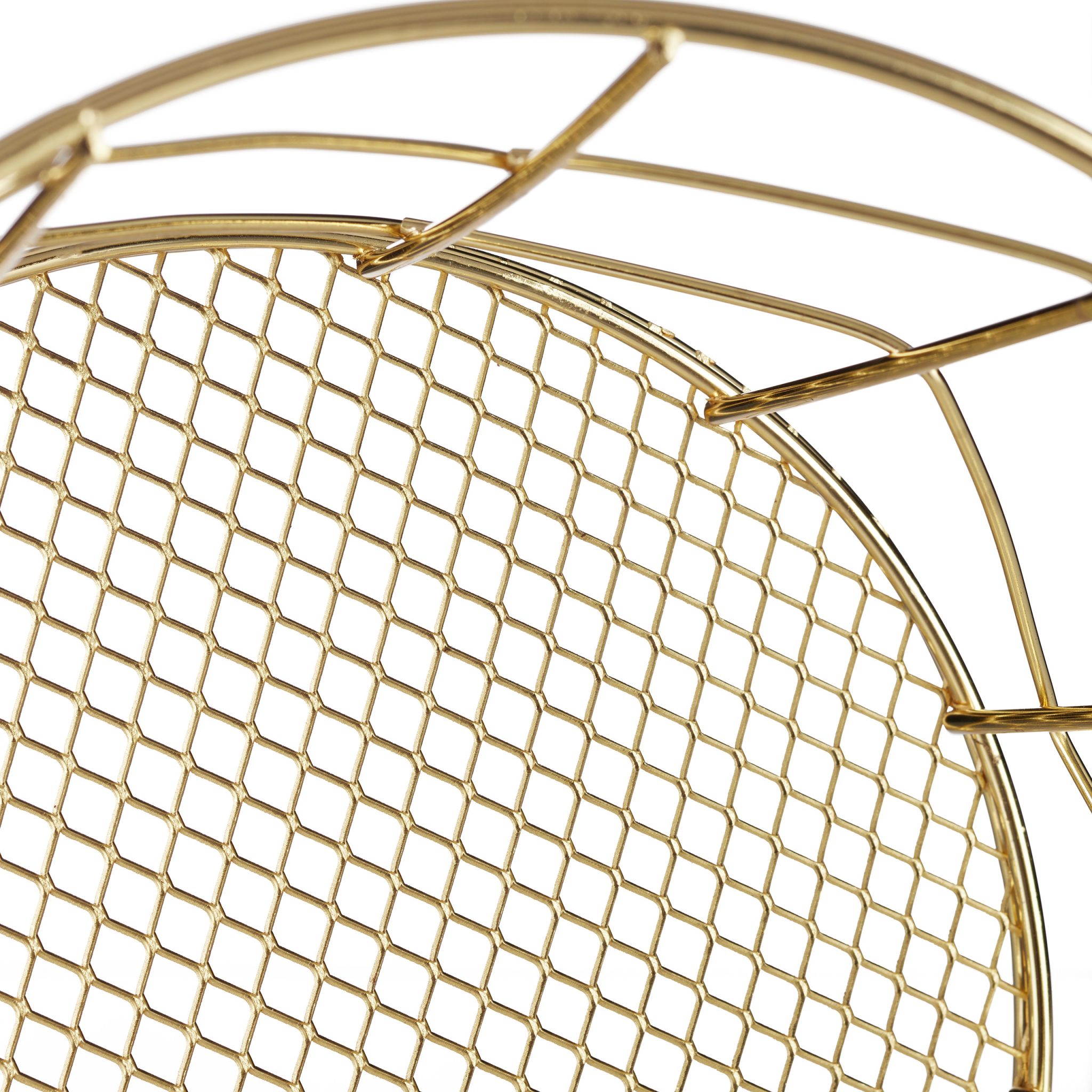 Metall Drahtkorb rund Gold von Relaxdays