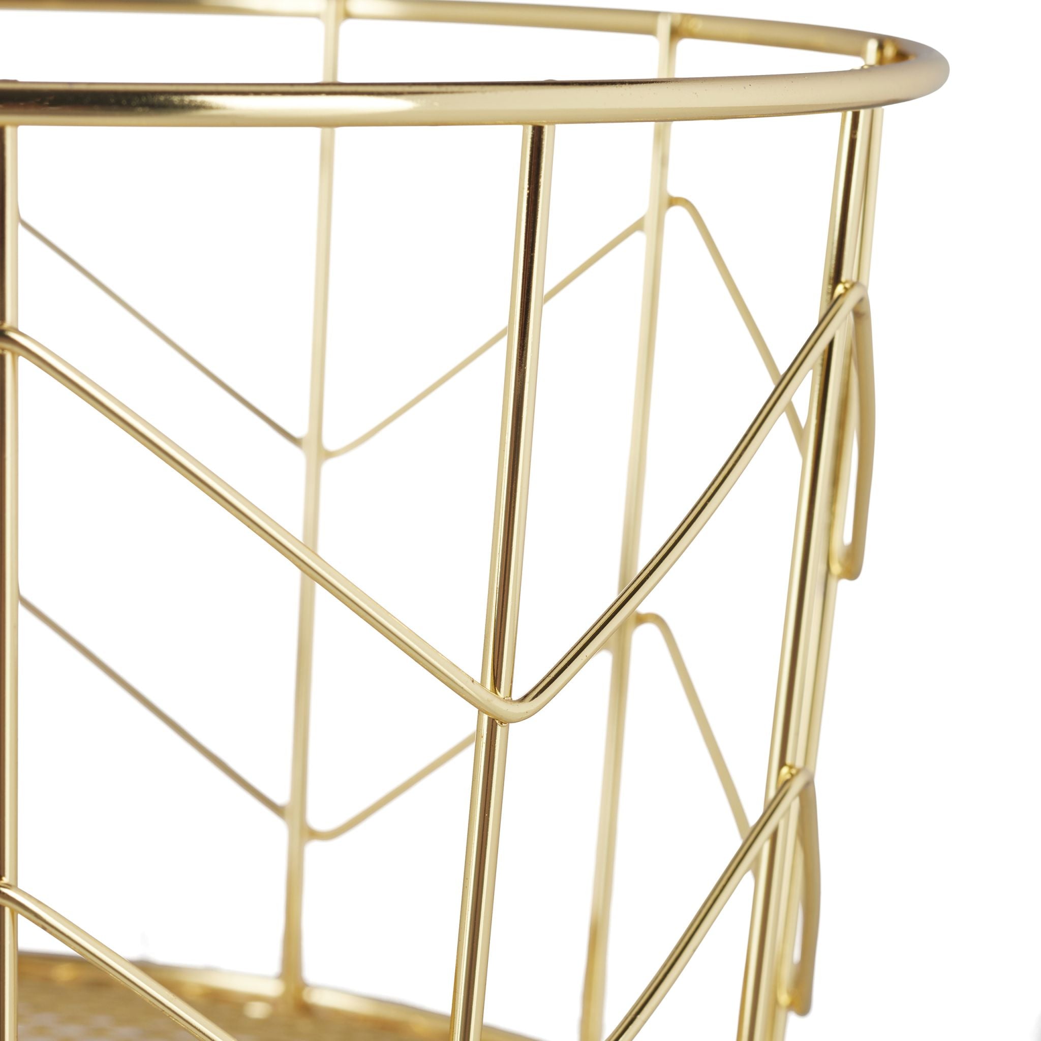 Metall Drahtkorb rund Gold von Relaxdays