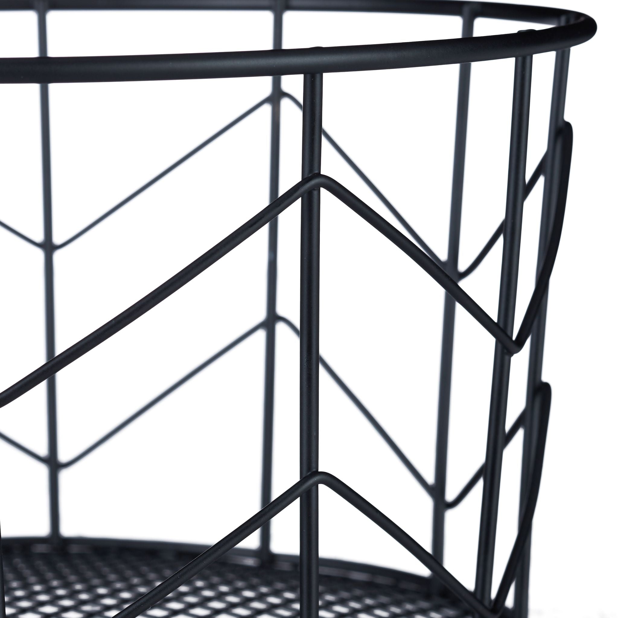 Metall Drahtkorb rund Schwarz von Relaxdays