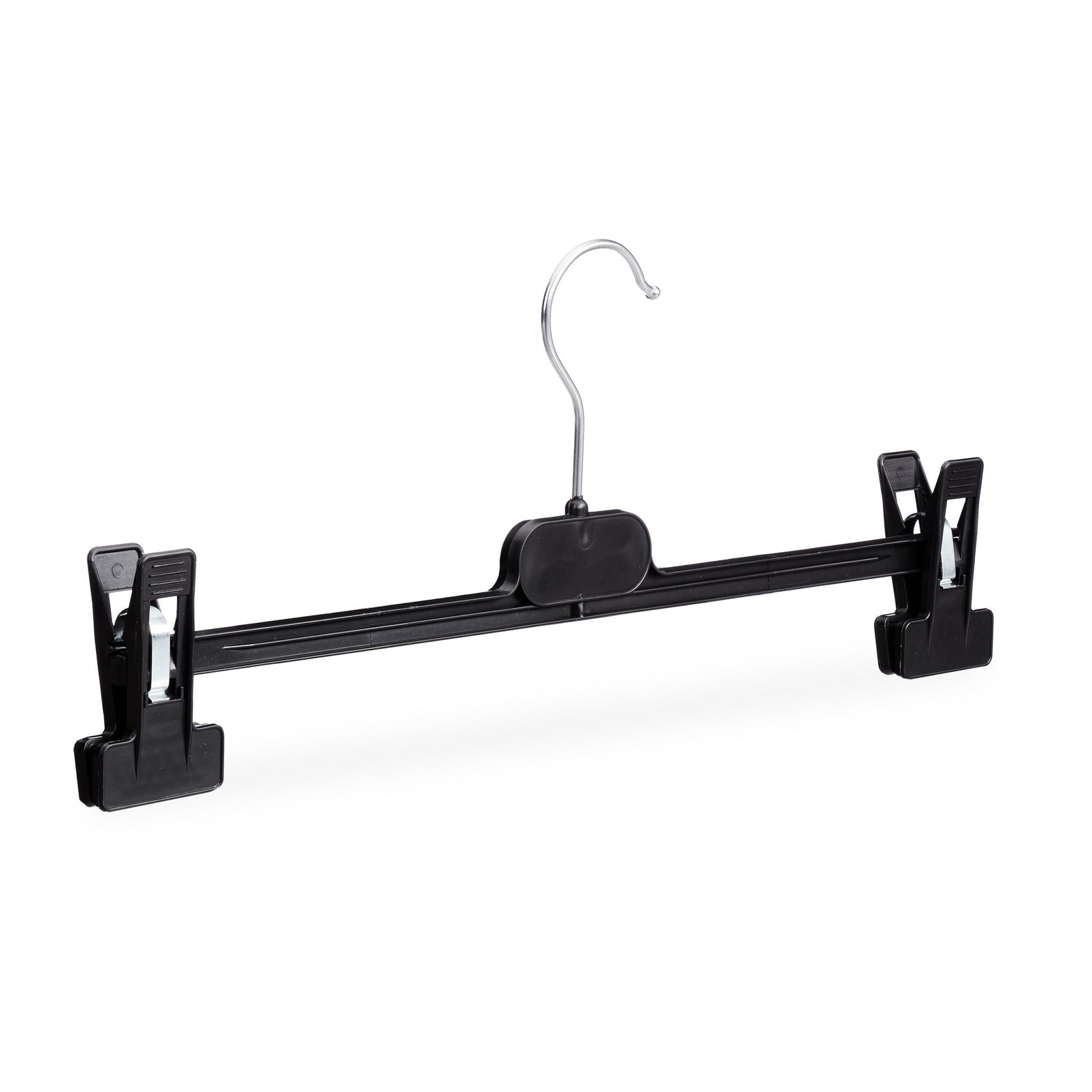 Hosenbügel Kunststoff mit Clips 10er-Set Schwarz-Silber von Relaxdays