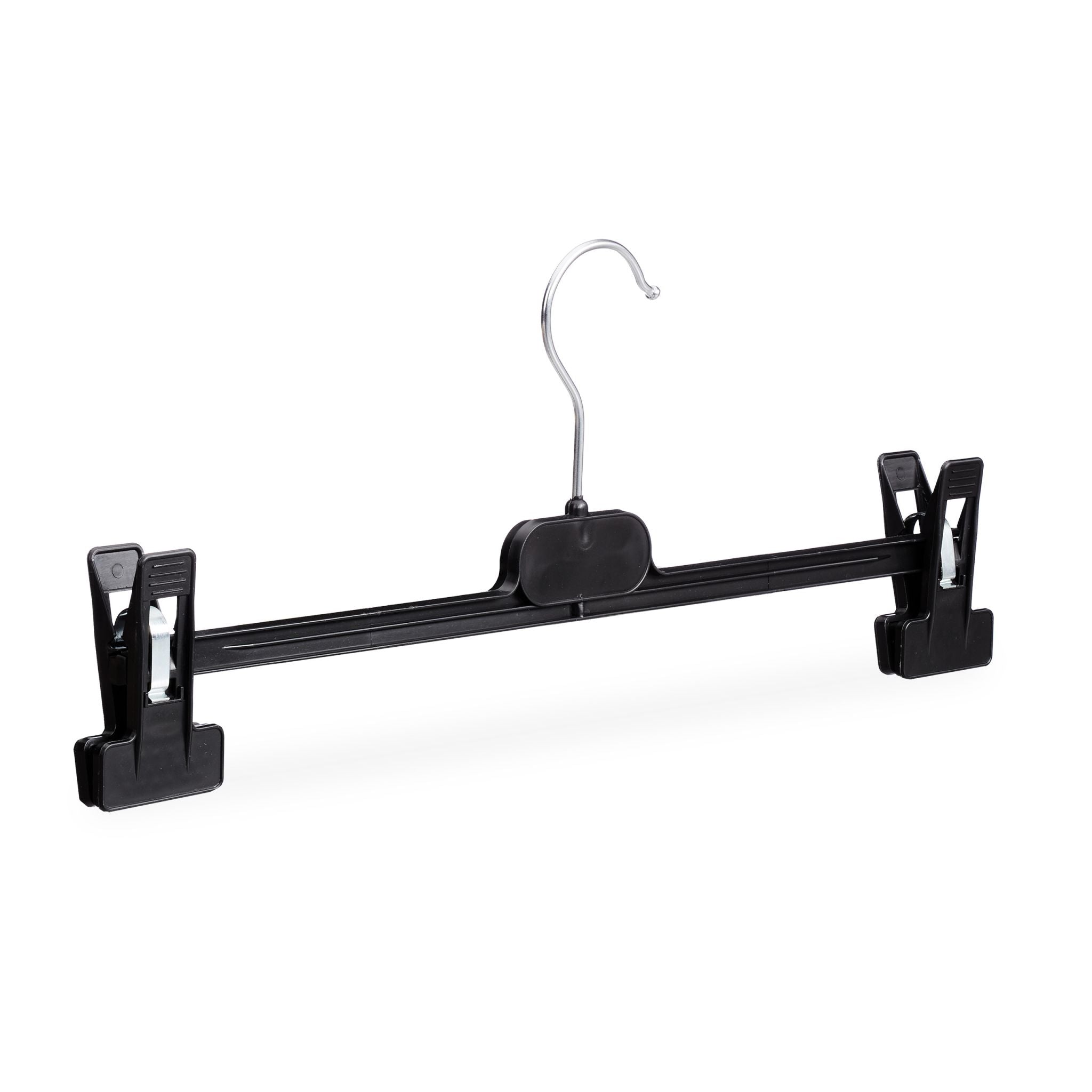 Hosenbügel Kunststoff mit Clips 10er-Set Schwarz-Silber von Relaxdays