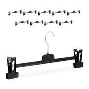Hosenbügel Kunststoff mit Clips 10er-Set Schwarz-Silber von Relaxdays