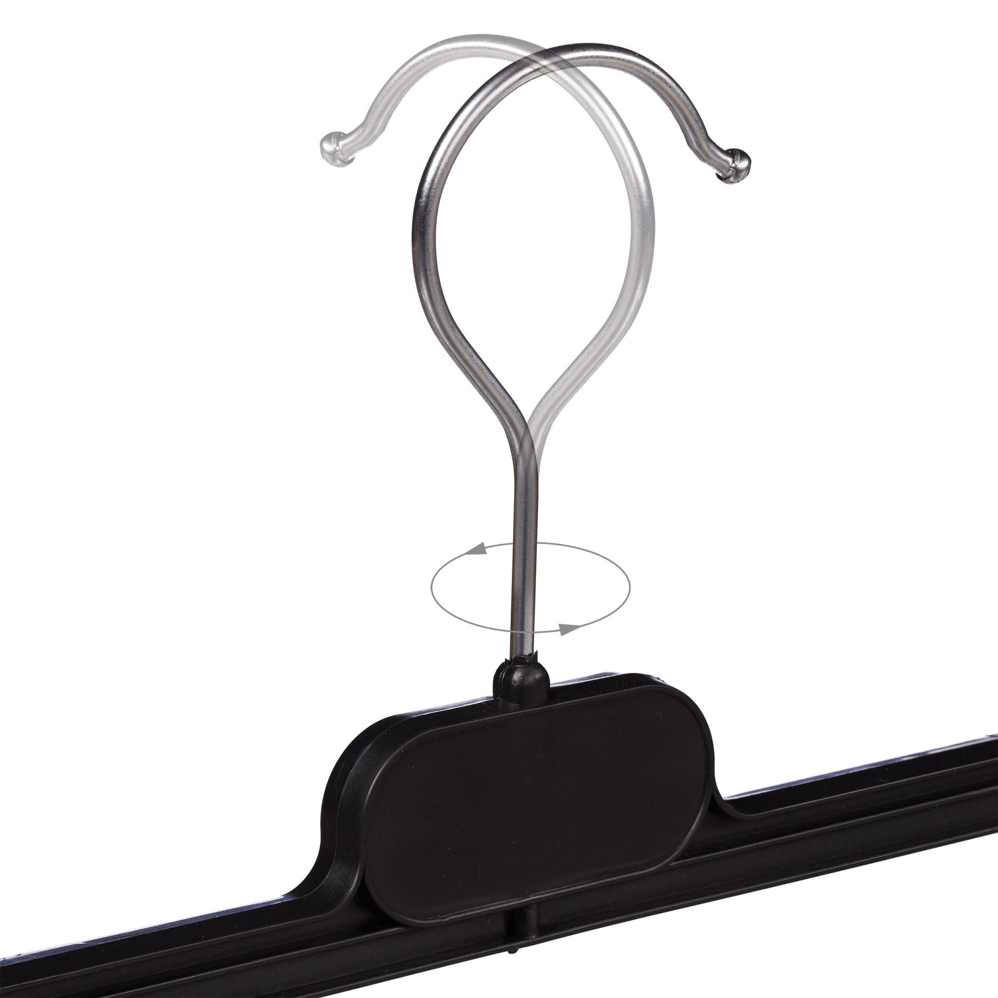 Hosenbügel Kunststoff mit Clips 10er-Set Schwarz-Silber von Relaxdays