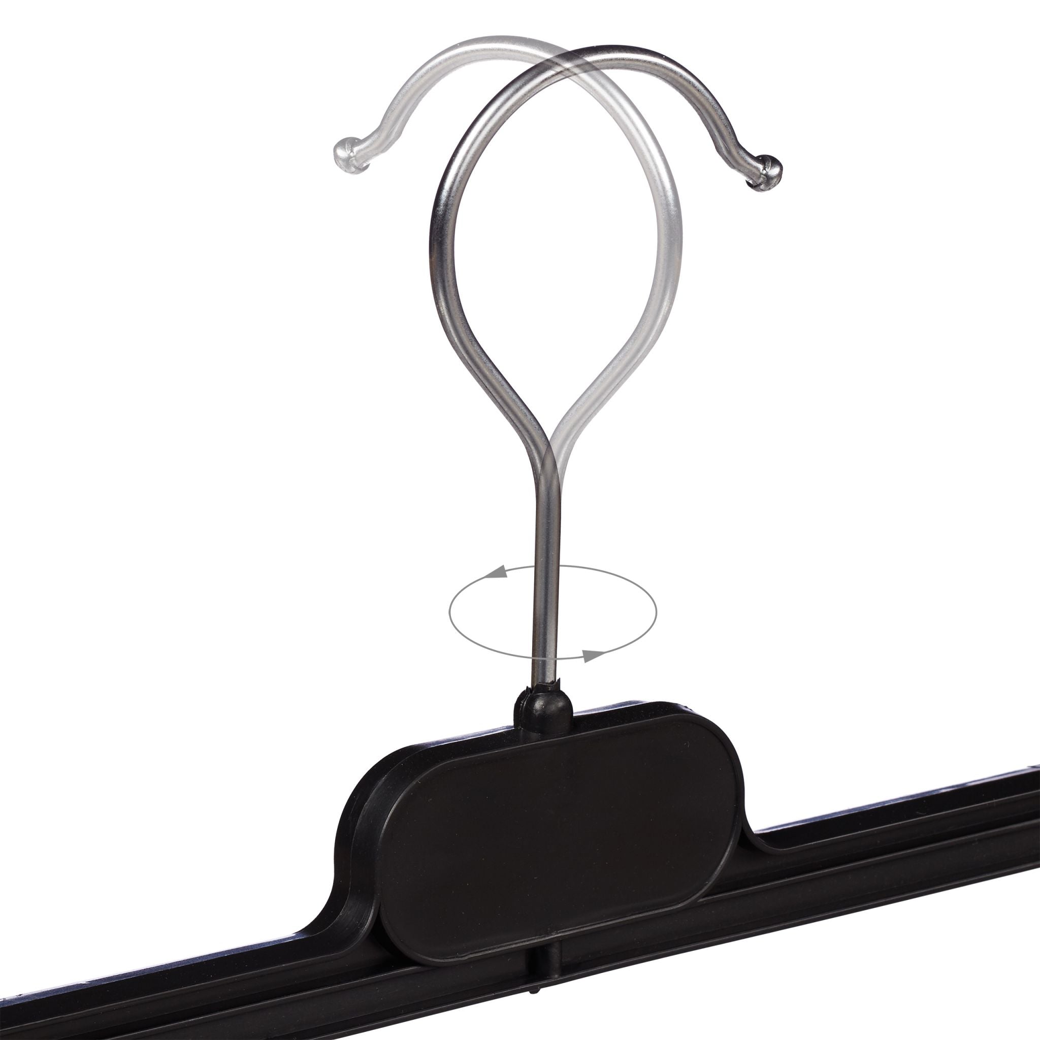Hosenbügel Kunststoff mit Clips 10er-Set Schwarz-Silber von Relaxdays
