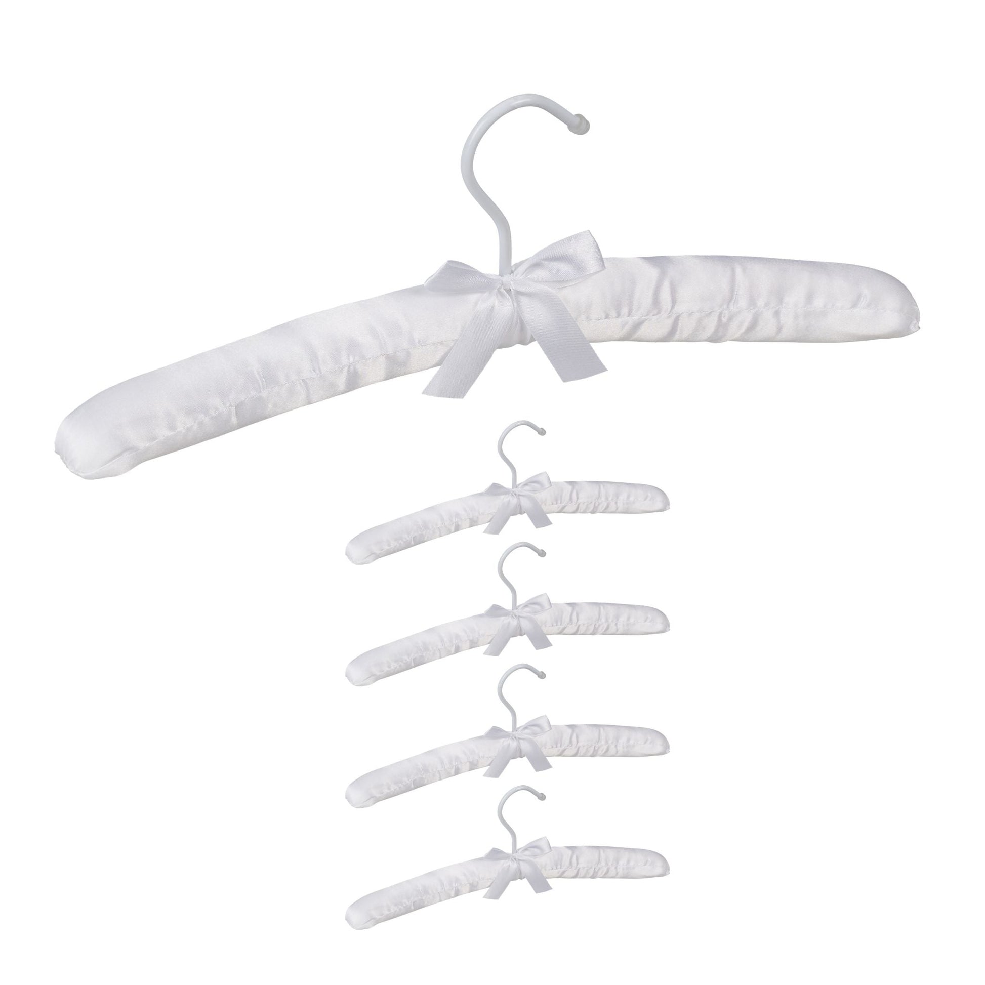 Kleiderbügel Satin 5er-Set Weiss von Relaxdays