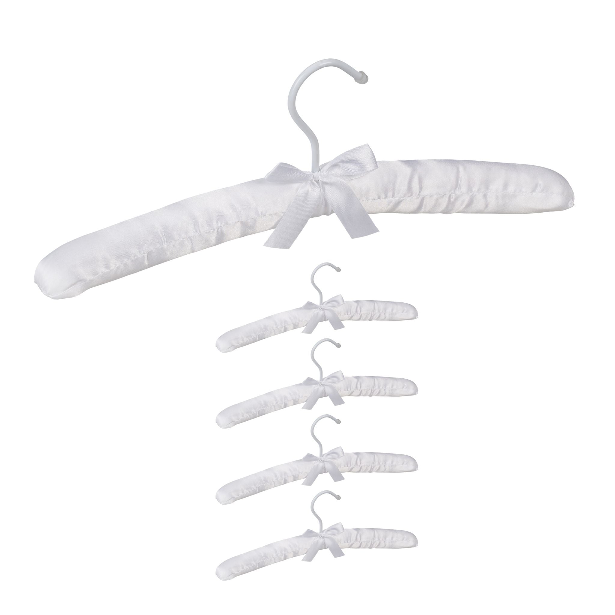 Kleiderbügel Satin 5er-Set Weiss von Relaxdays