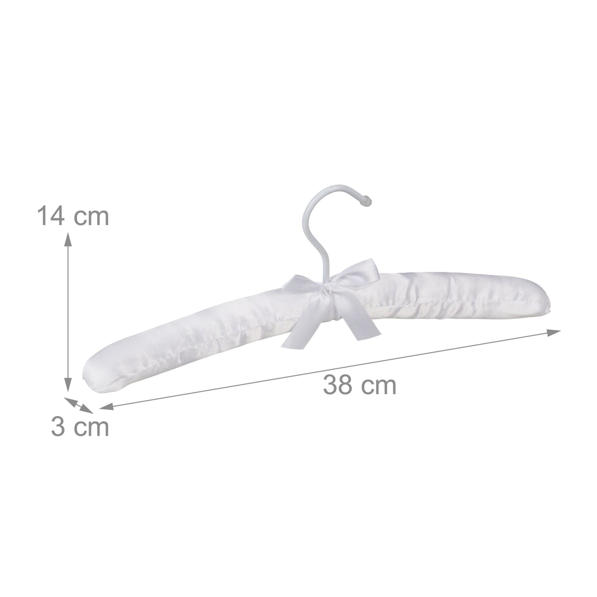 Kleiderbügel Satin 5er-Set Weiss von Relaxdays