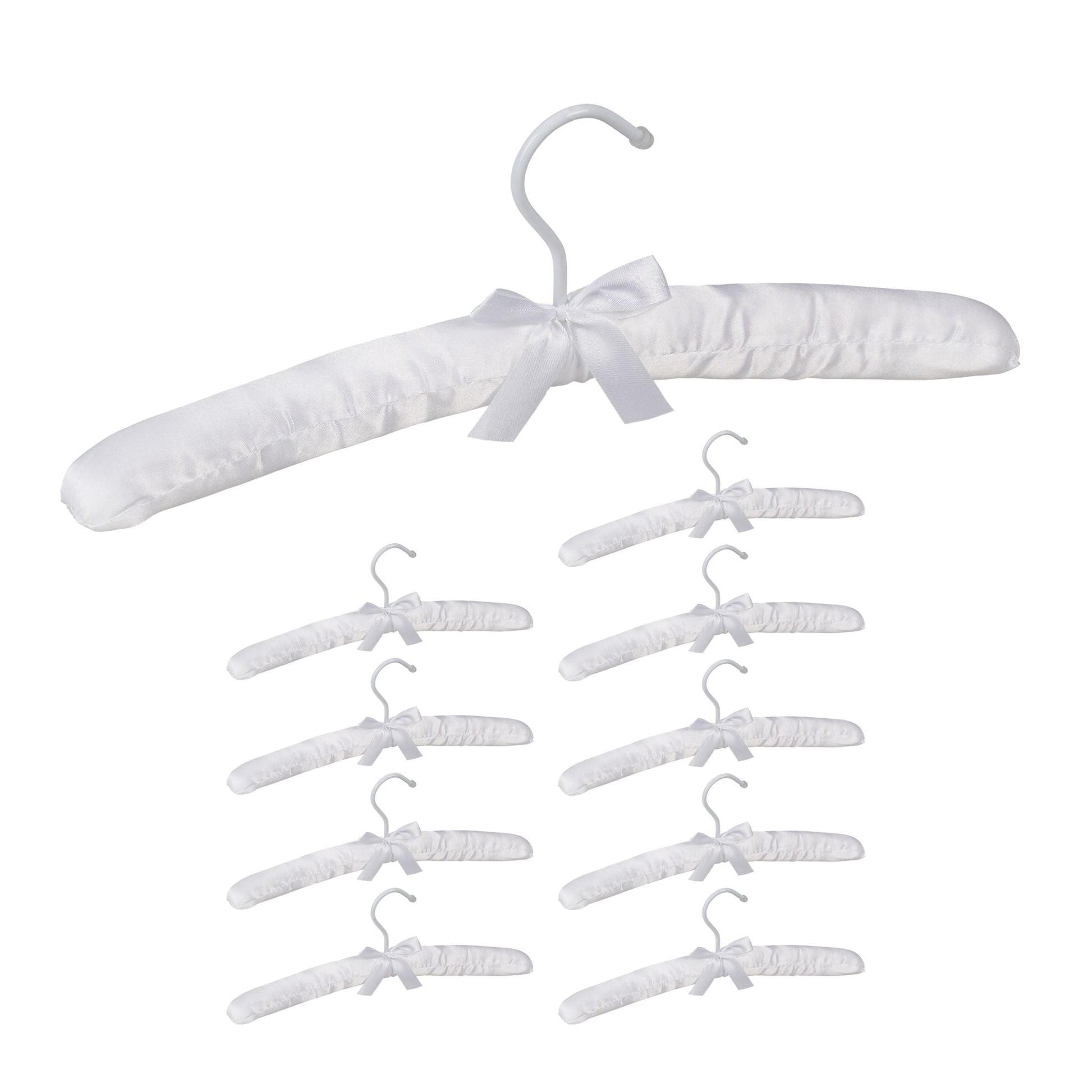 Kleiderbügel Satin 10er-Set Weiss von Relaxdays