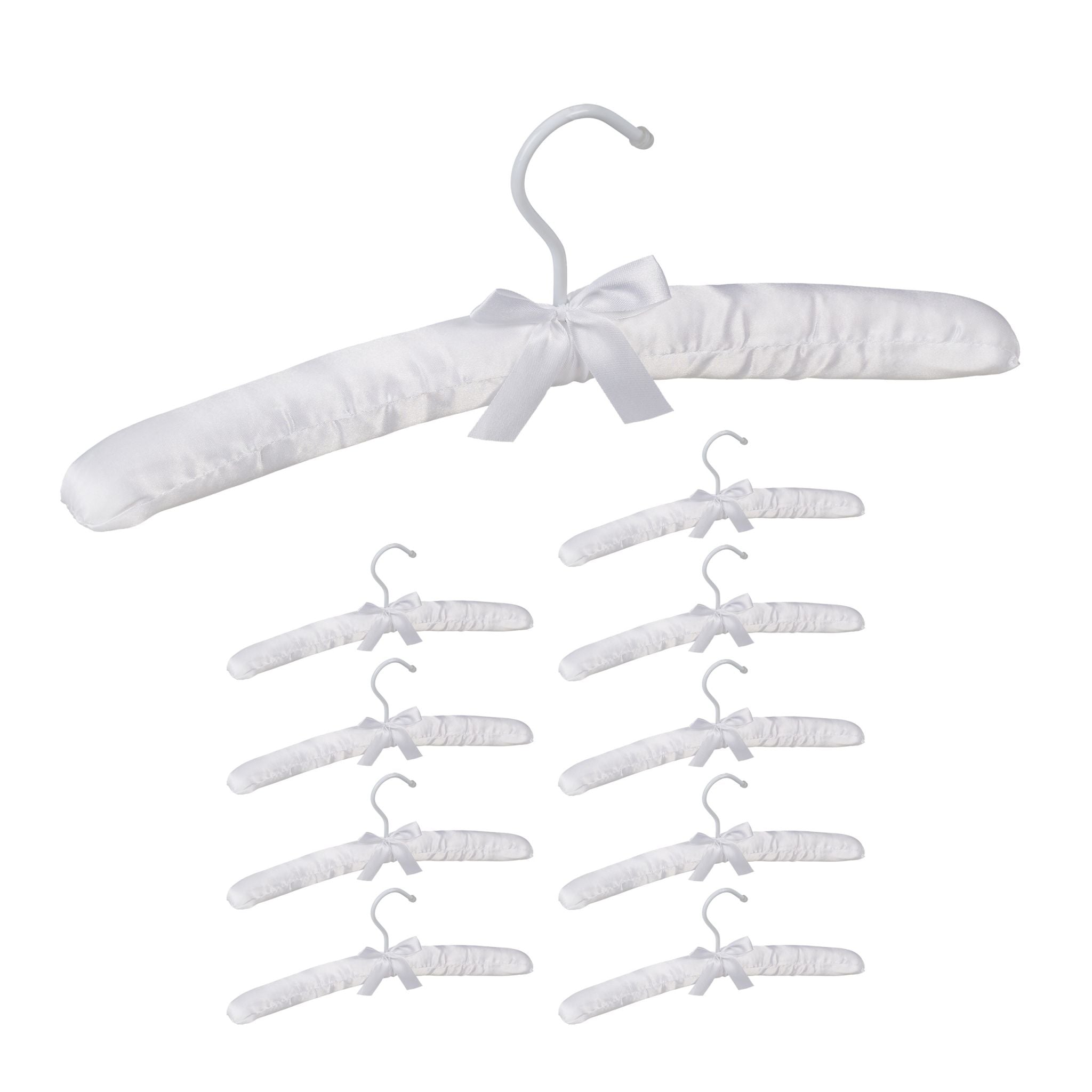 Kleiderbügel Satin 10er-Set Weiss von Relaxdays