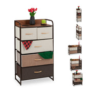 Schubladenschrank vers. Designs Beige-Braun-Hellbraun von Relaxdays