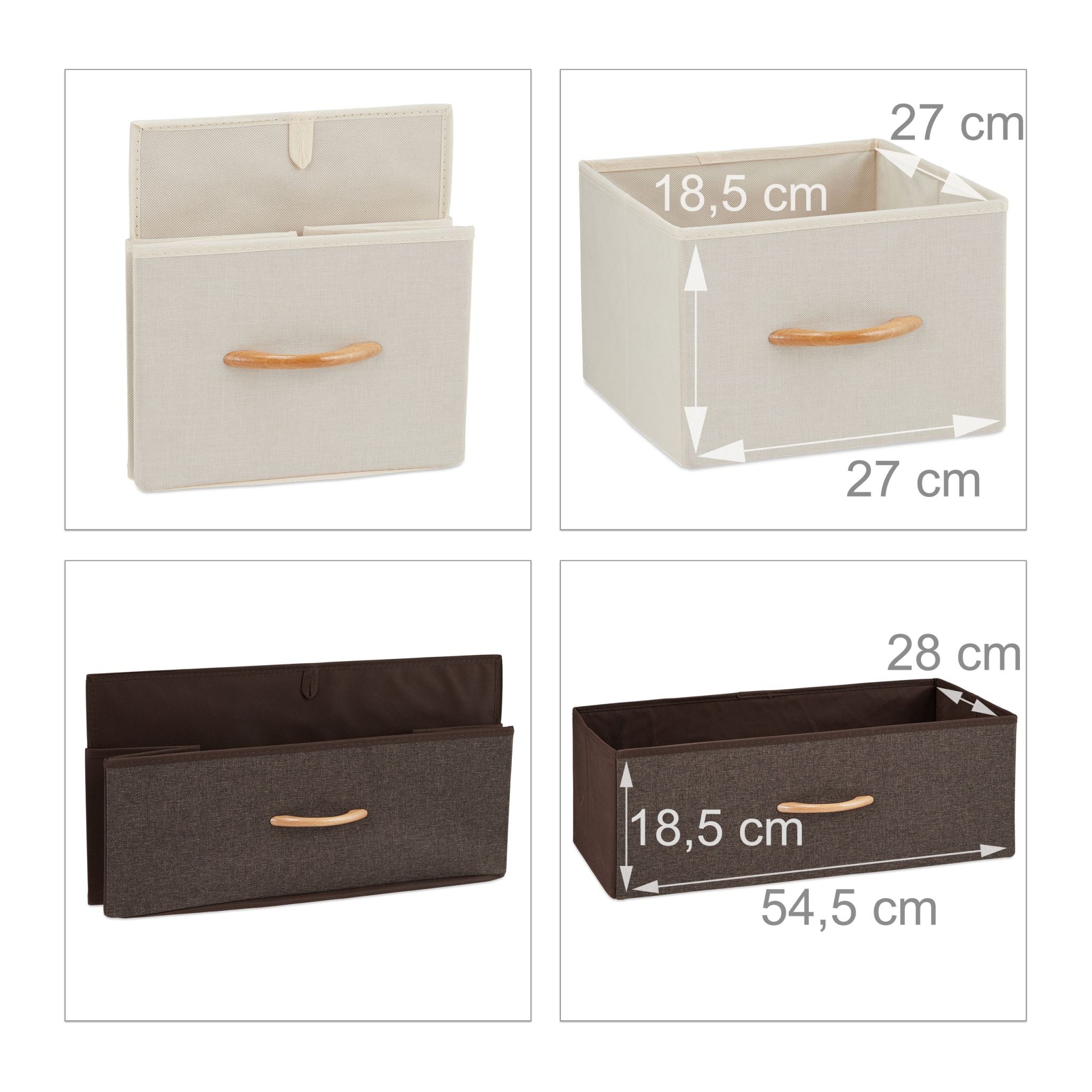 Schubladenschrank vers. Designs Beige-Braun-Hellbraun von Relaxdays