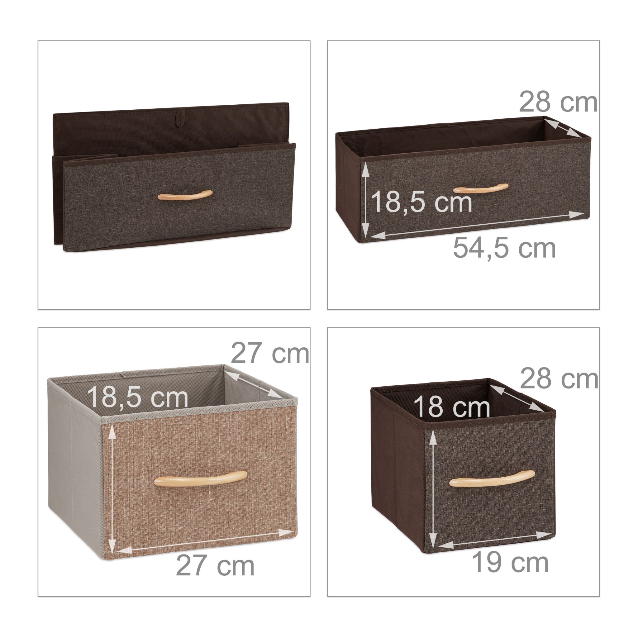 Schubladenschrank vers. Designs Beige-Braun-Hellbraun von Relaxdays
