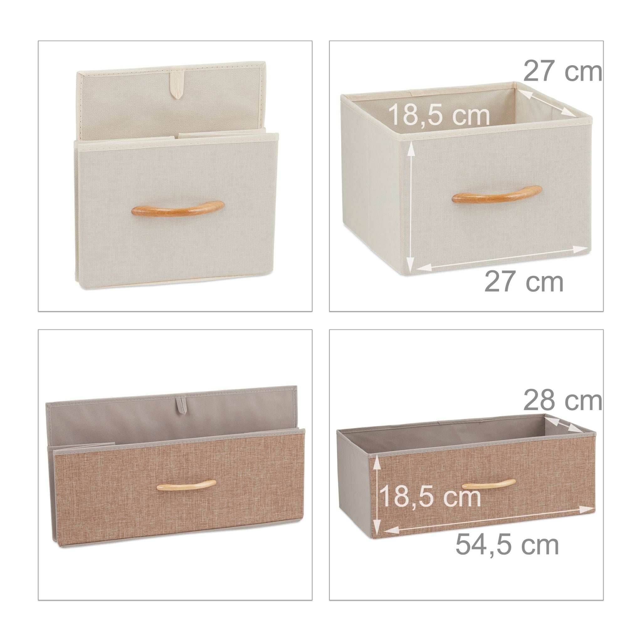 Schubladenschrank vers. Designs Beige-Braun-Hellbraun von Relaxdays