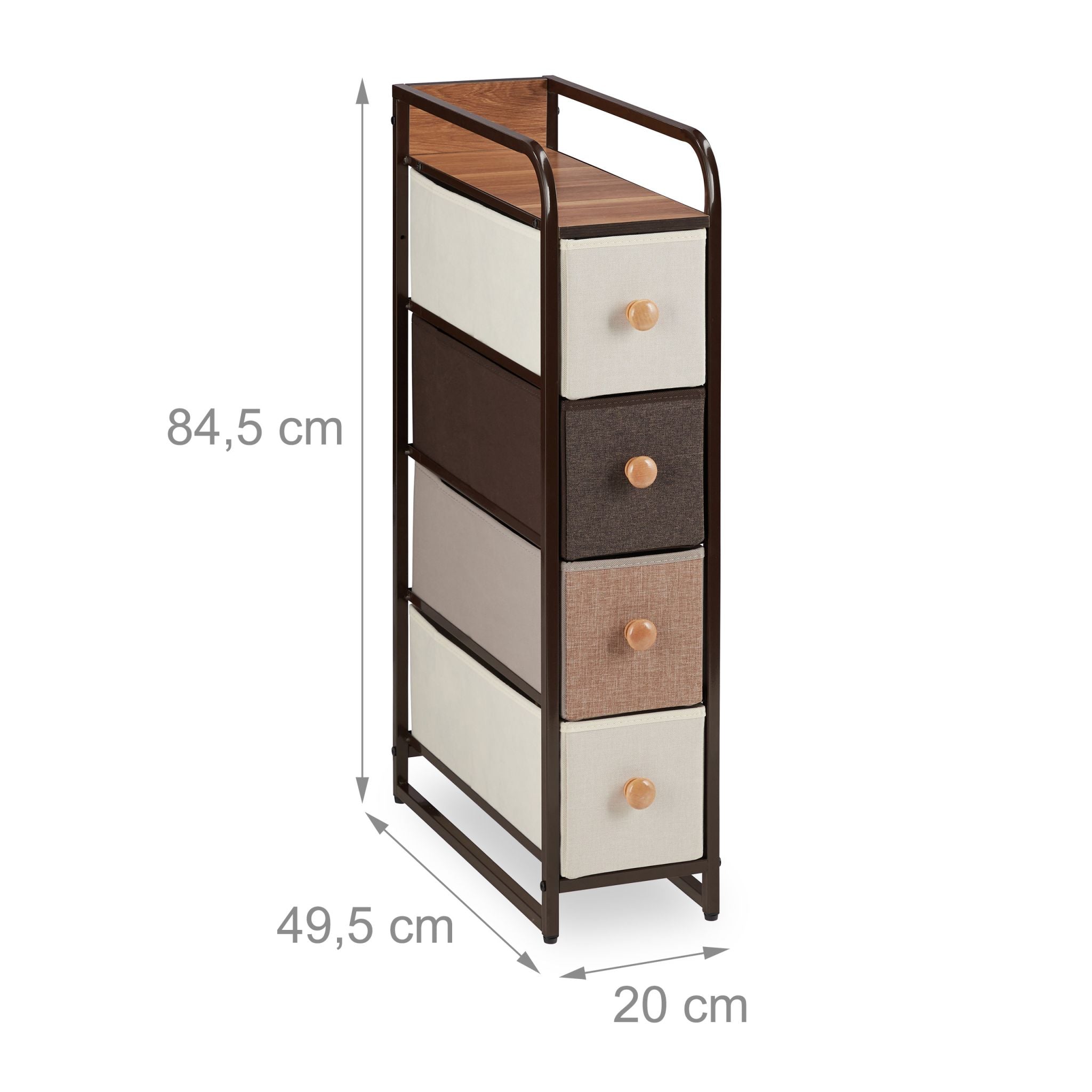 Schubladenschrank vers. Designs Beige-Braun-Hellbraun von Relaxdays
