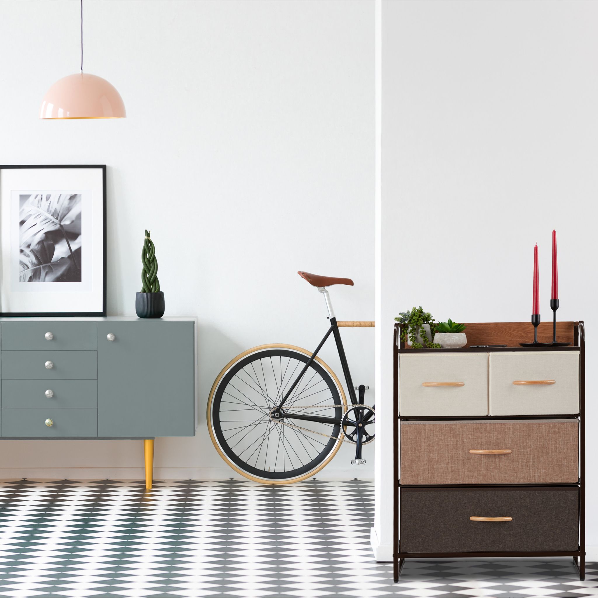 Schubladenschrank vers. Designs Beige-Braun-Hellbraun von Relaxdays