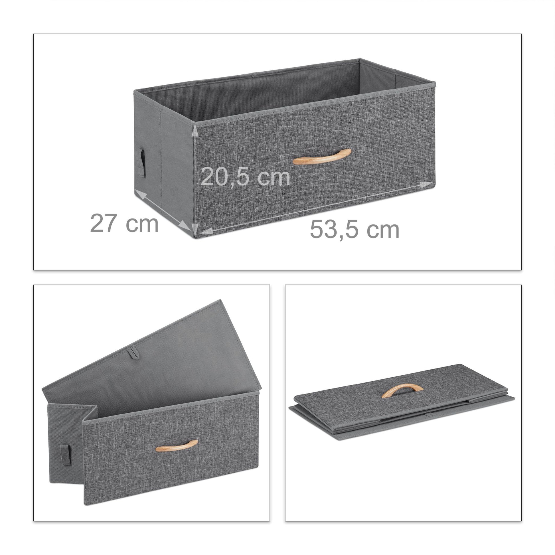 Schubladenschrank mit Rollen Anthrazit-Hellbraun von Relaxdays
