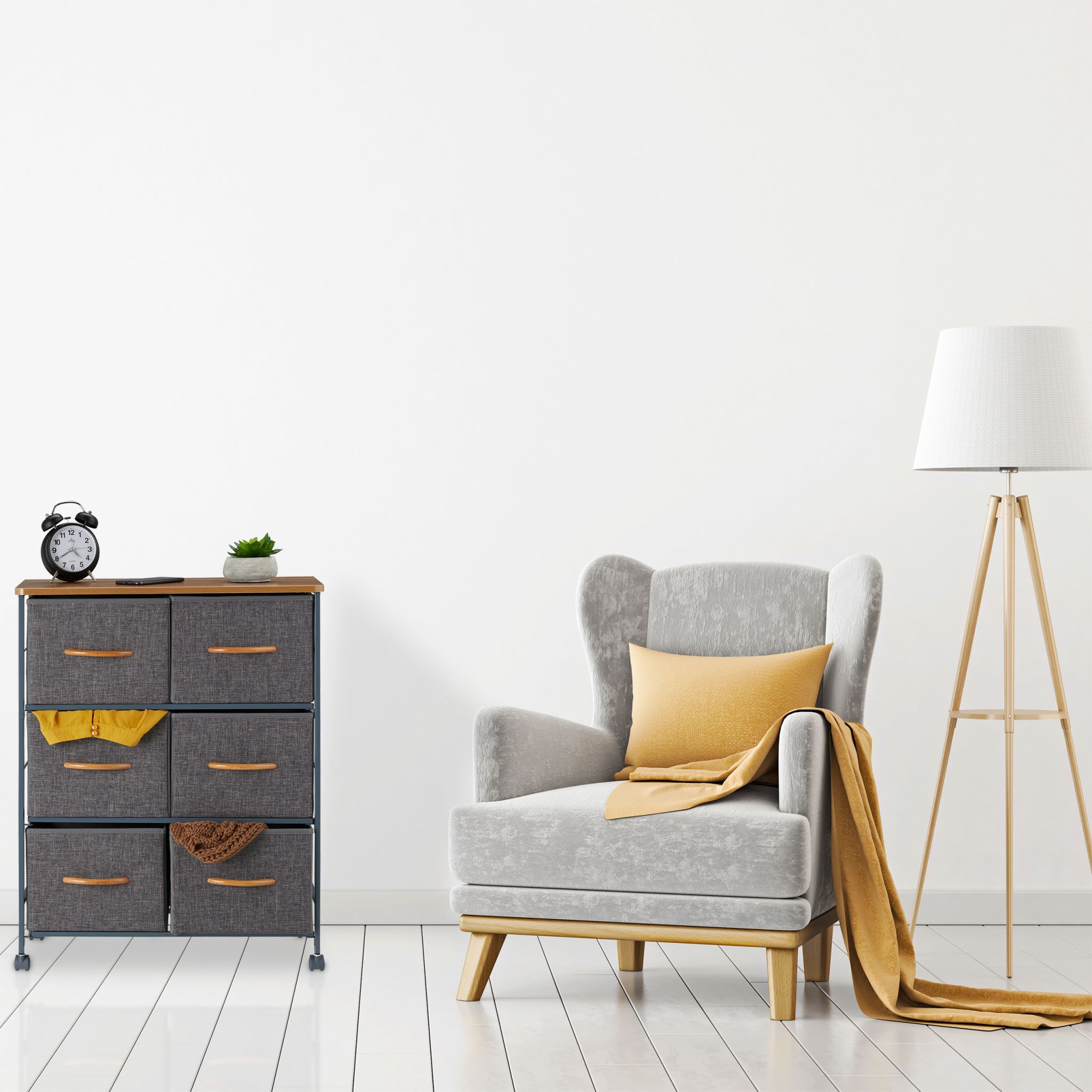 Schubladenschrank mit Rollen Anthrazit-Hellbraun von Relaxdays