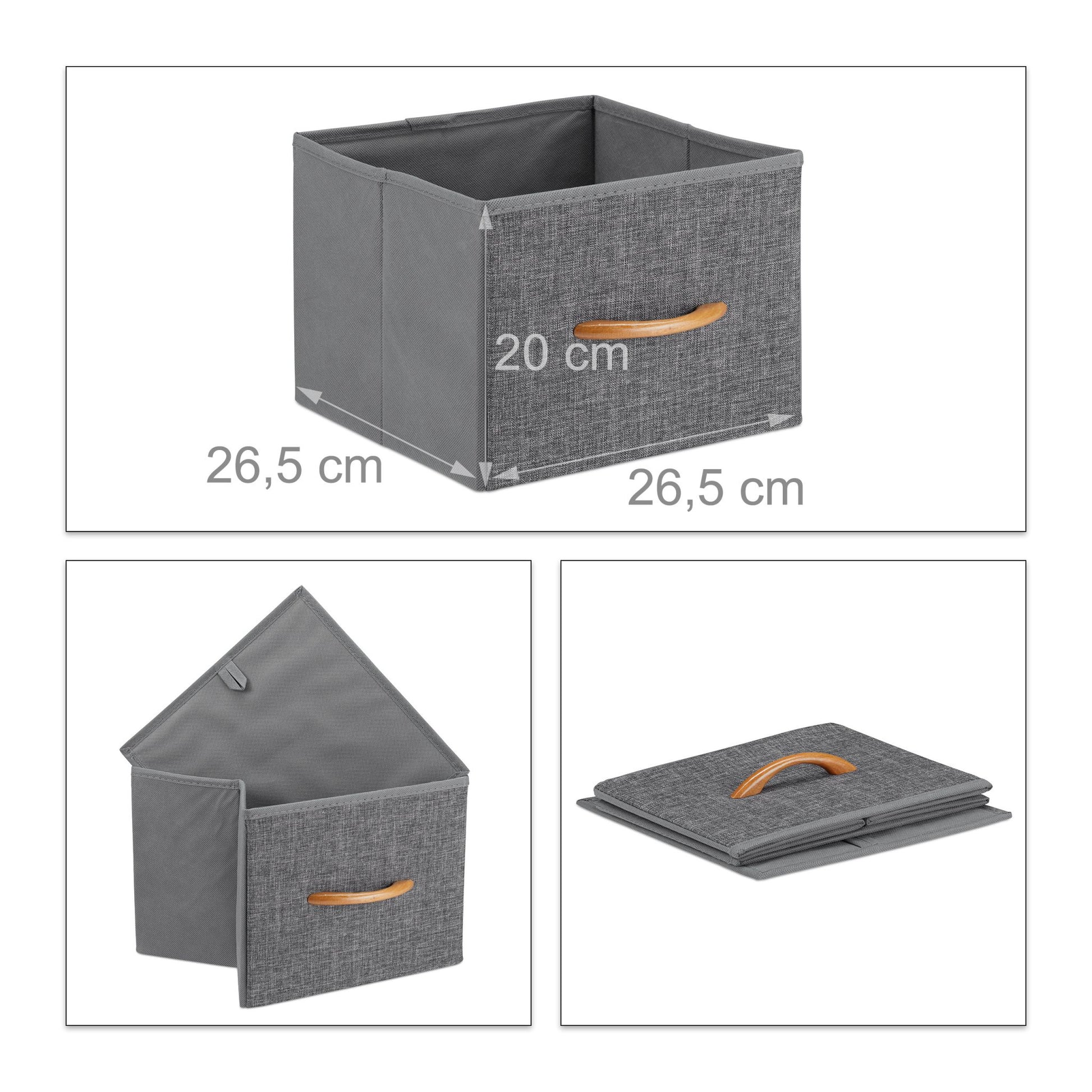 Schubladenschrank mit Rollen Anthrazit-Hellbraun von Relaxdays