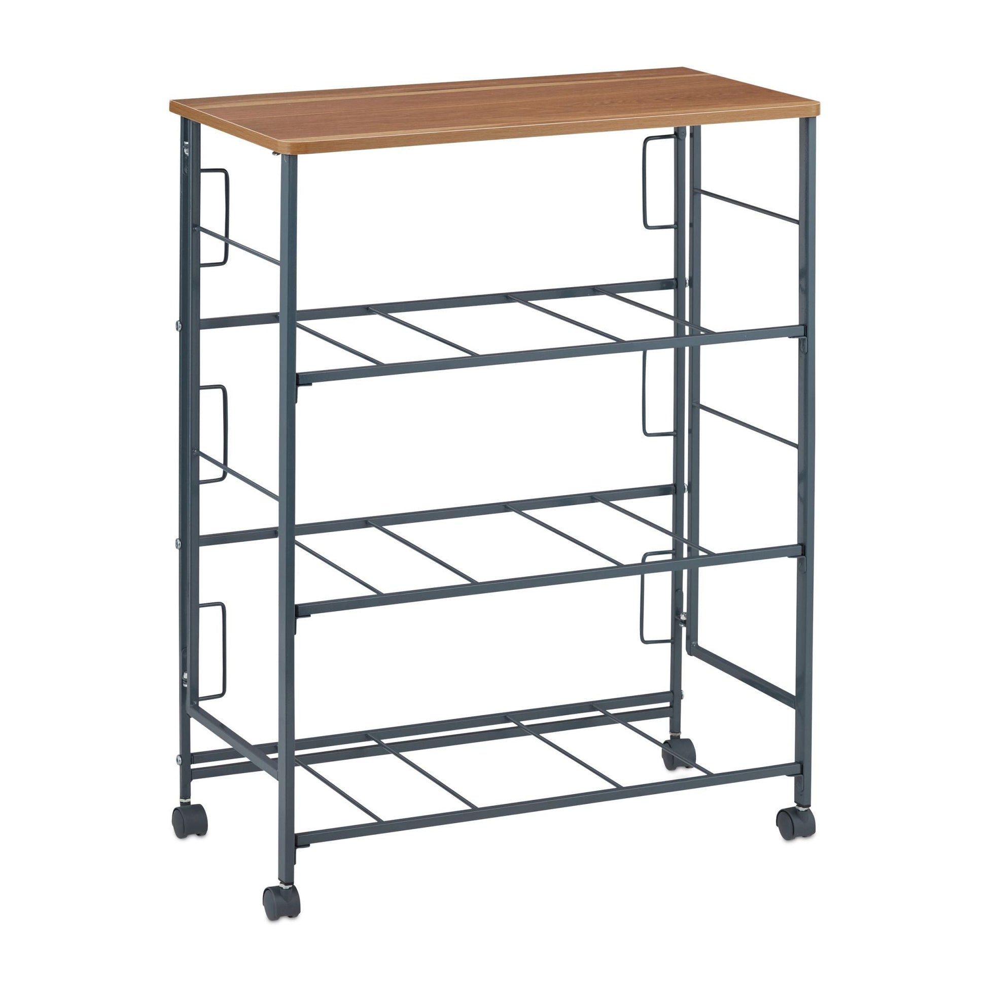 Schubladenschrank mit Rollen Anthrazit-Hellbraun von Relaxdays