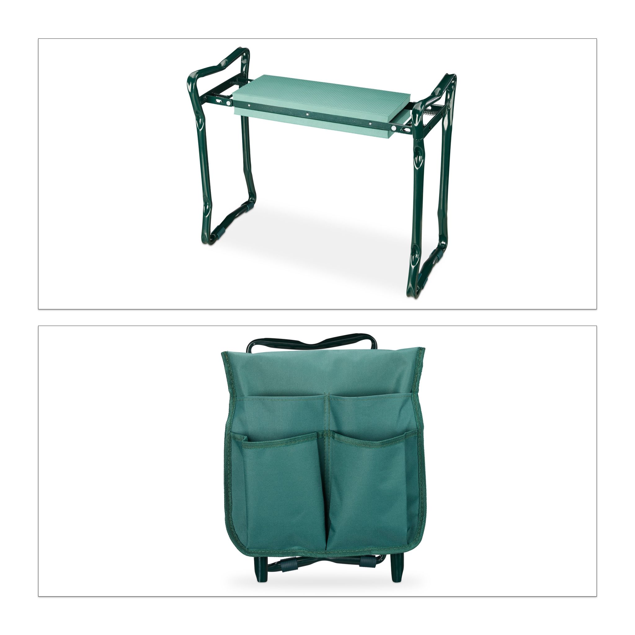 Kniebank mit Taschen Grün von Relaxdays
