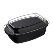 Bräter mit Deckel Schwarz-Transparent von Relaxdays