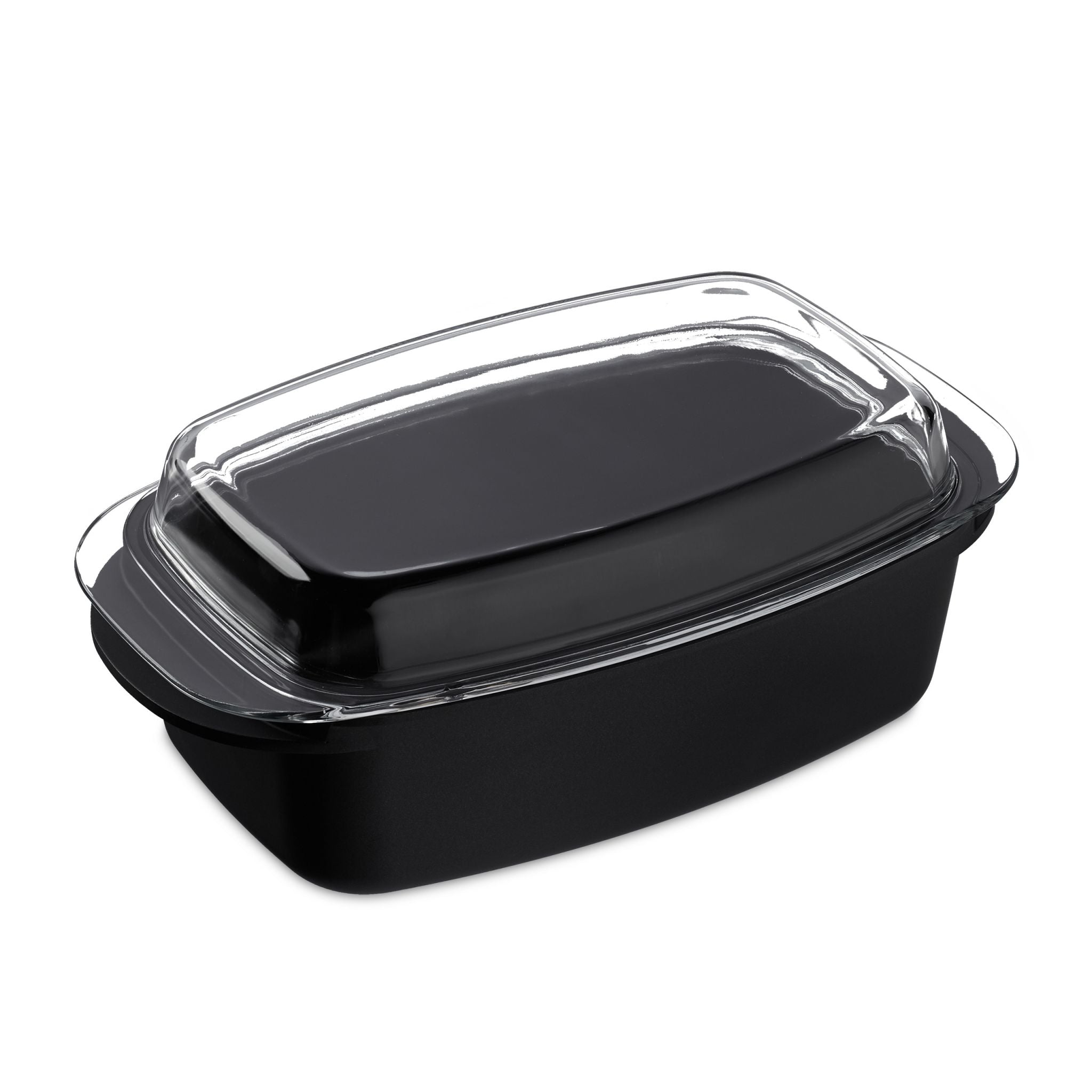 Bräter mit Deckel Schwarz-Transparent von Relaxdays