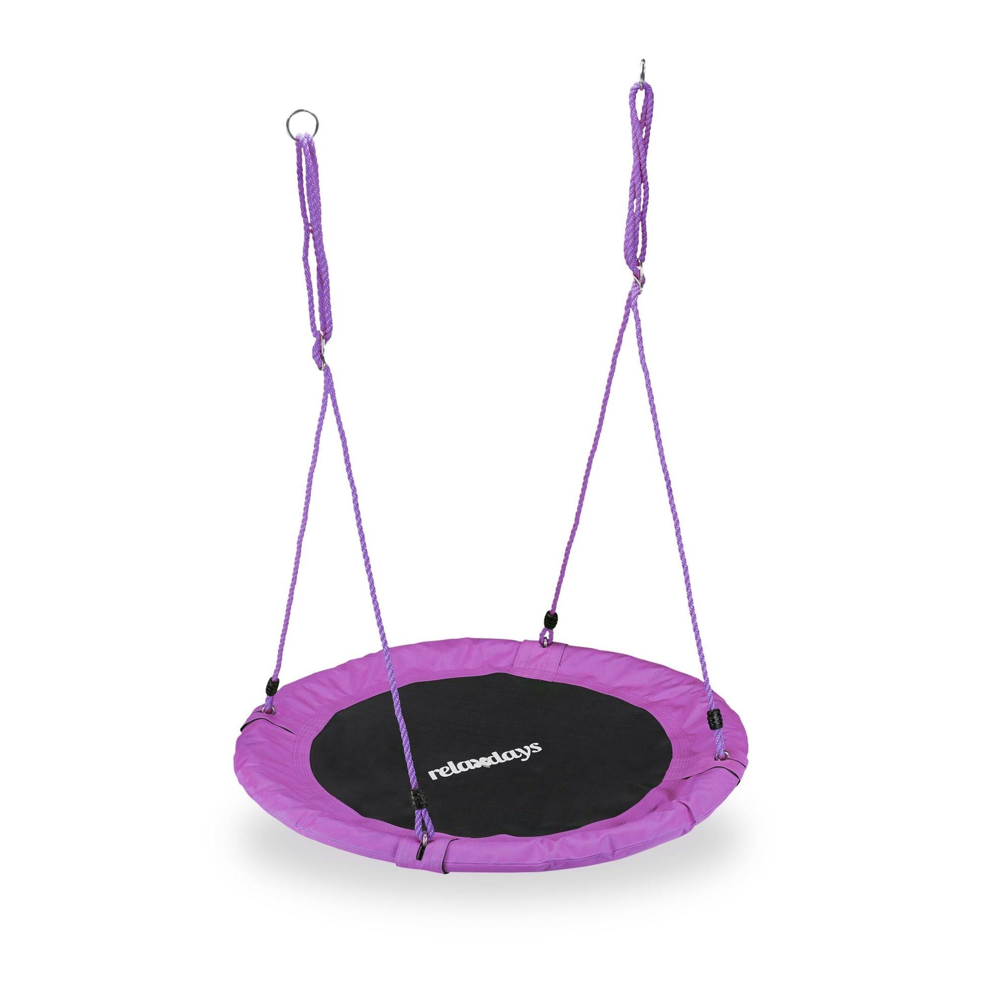 Nestschaukel 90cm Weiss-Lila-Schwarz von Relaxdays