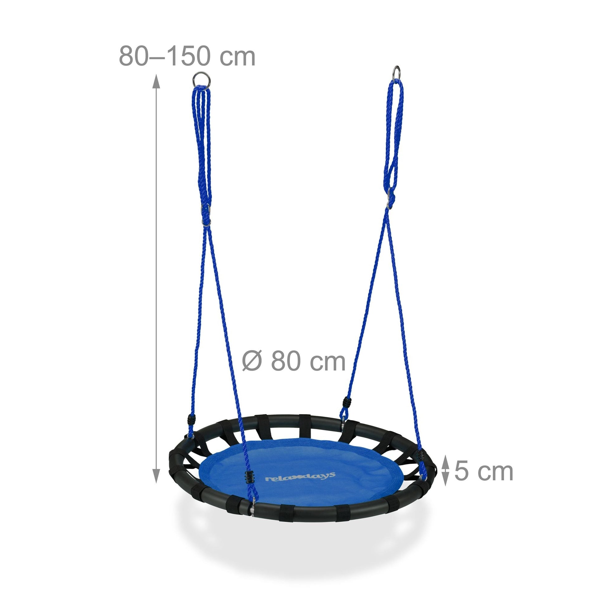 Nestschaukel 80cm Blau-Schwarz von Relaxdays