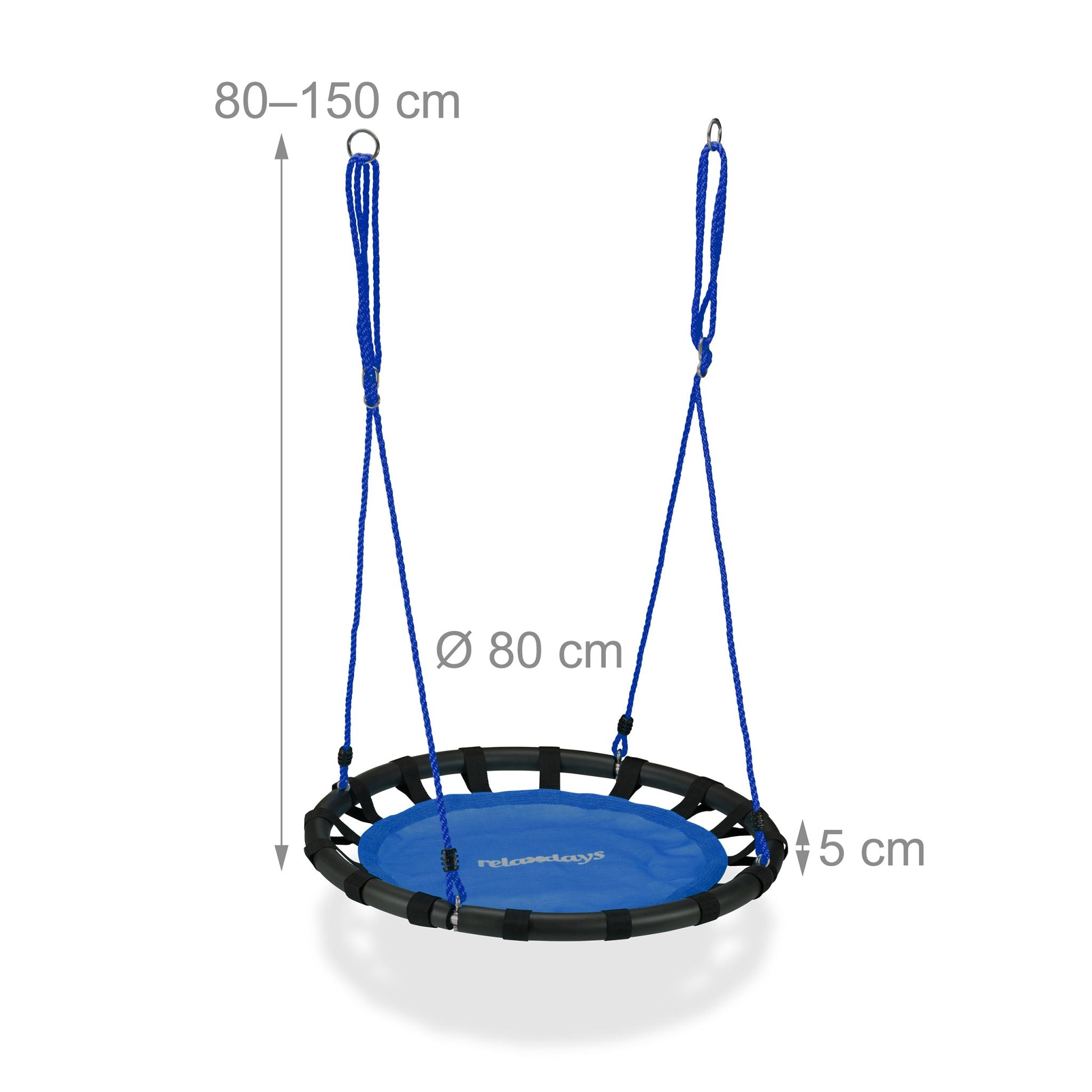 Nestschaukel 80cm Blau-Schwarz von Relaxdays