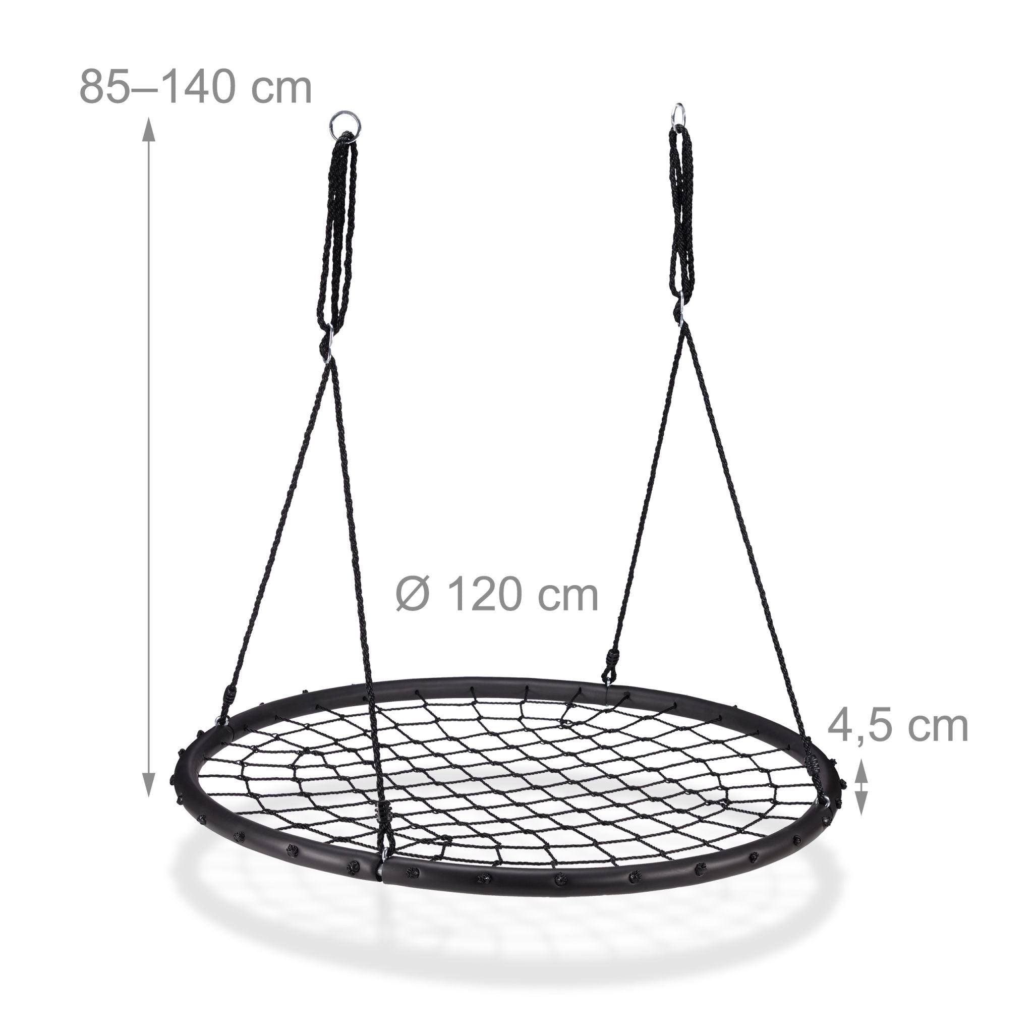 Nestschaukel mit Netz 120cm Schwarz von Relaxdays