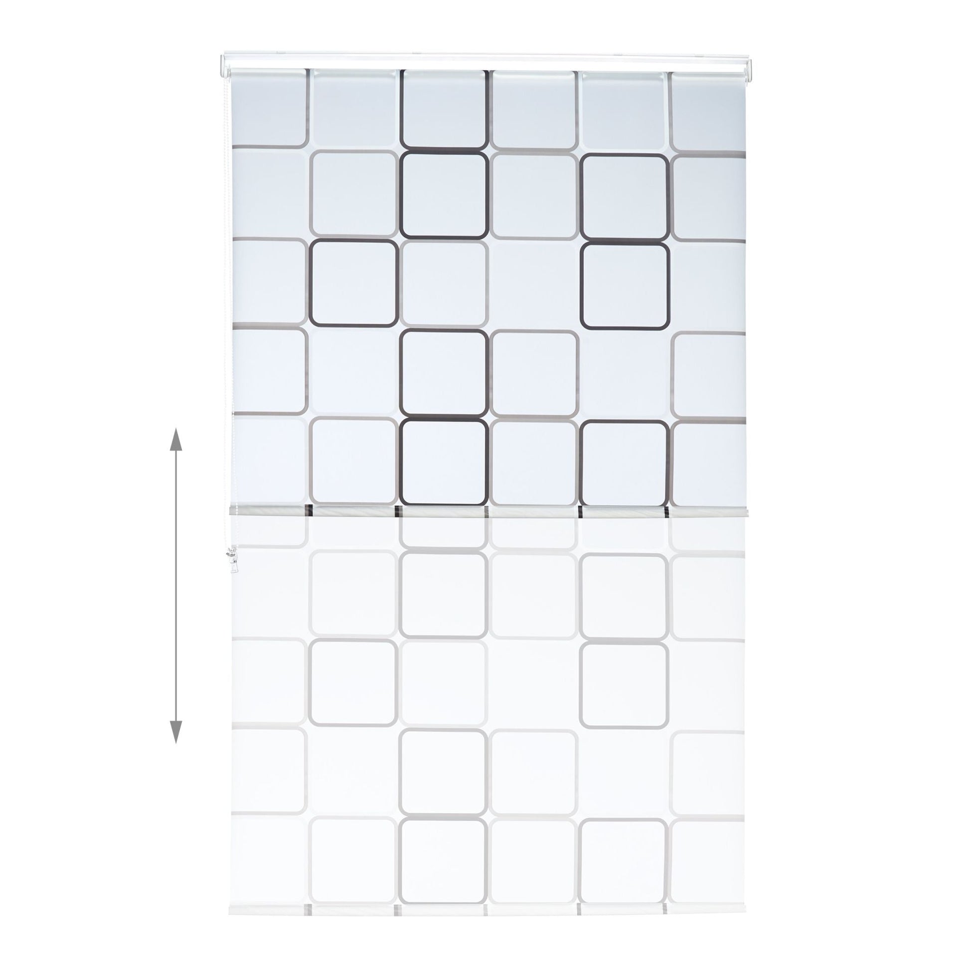 Duschrollo SQUARE Weiss-Grau von Relaxdays