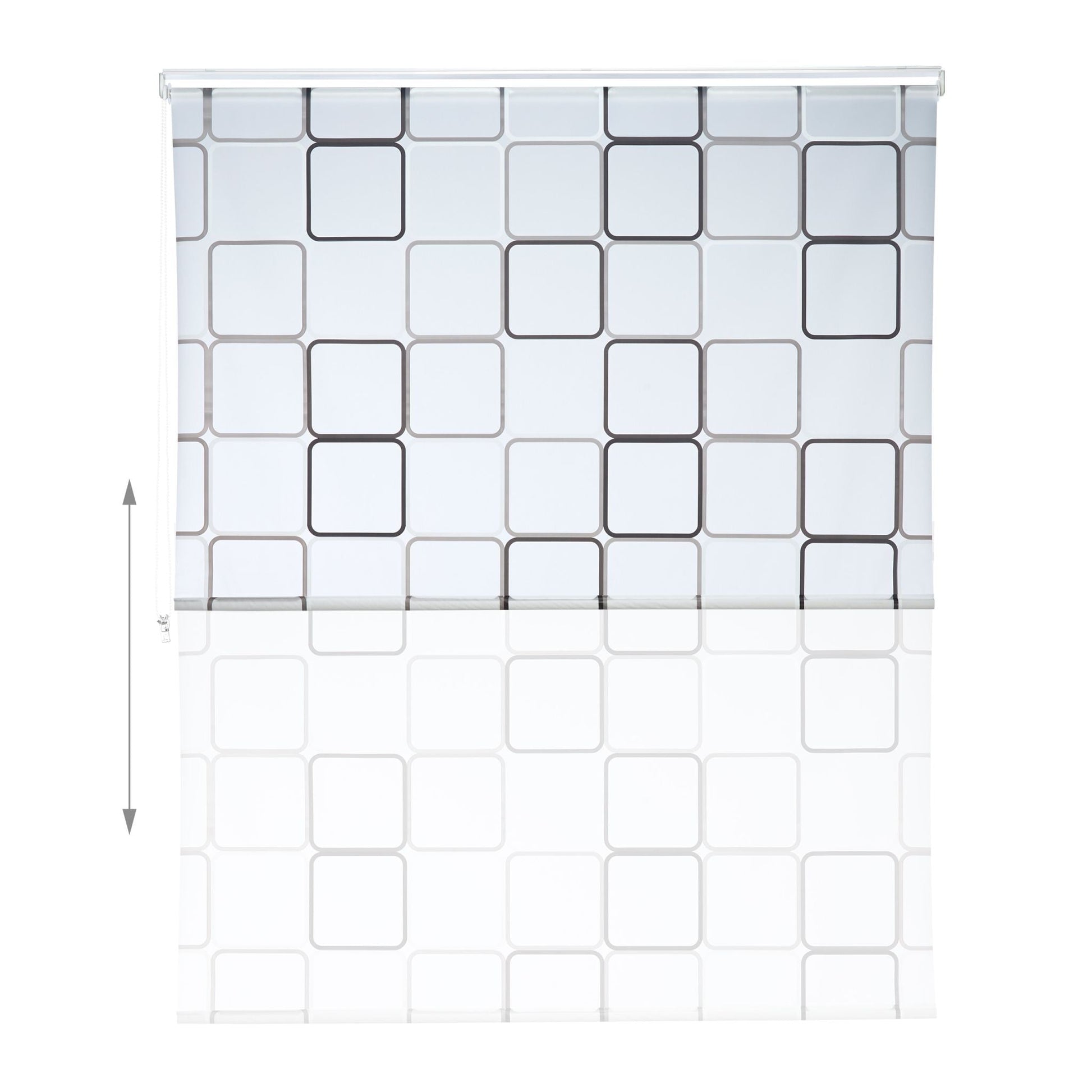 Duschrollo SQUARE Weiss-Grau von Relaxdays