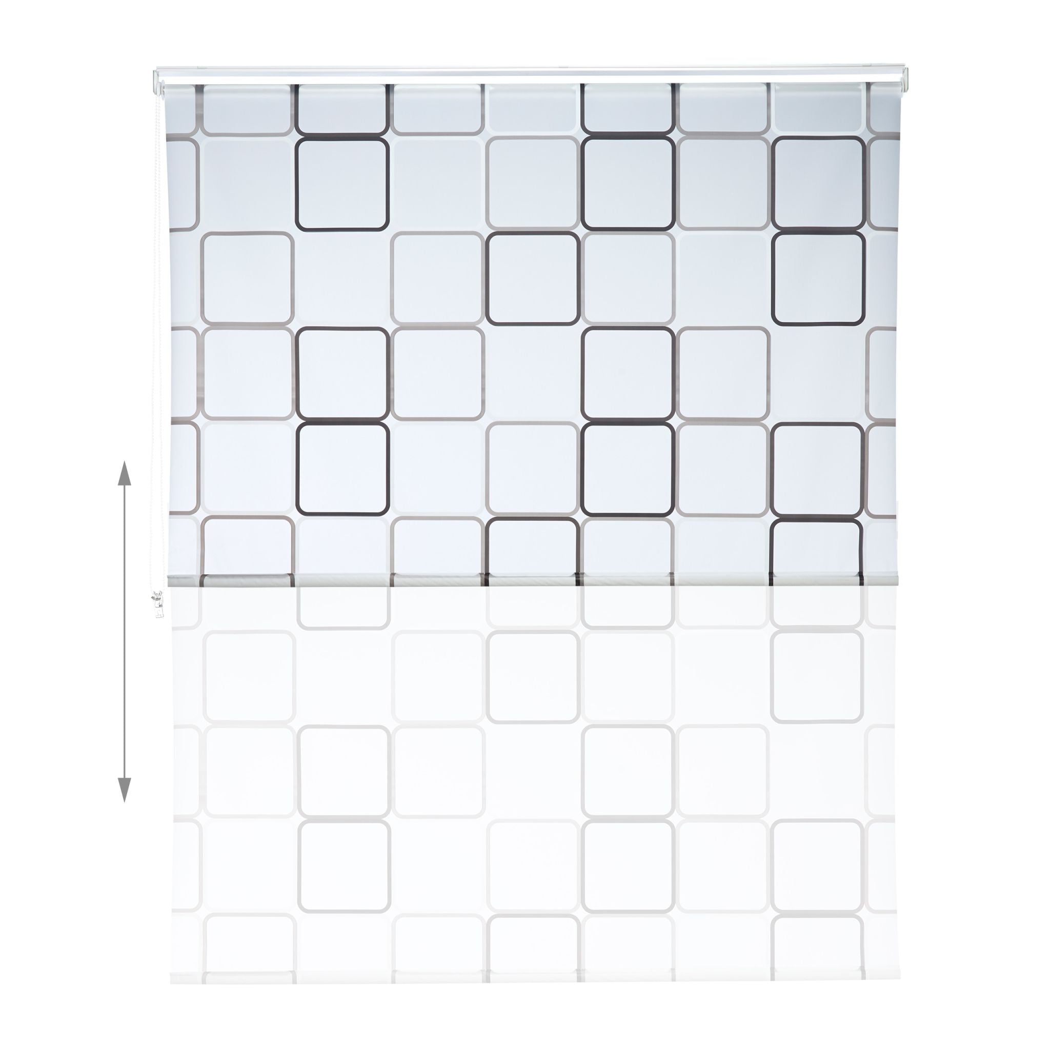 Duschrollo SQUARE Weiss-Grau von Relaxdays