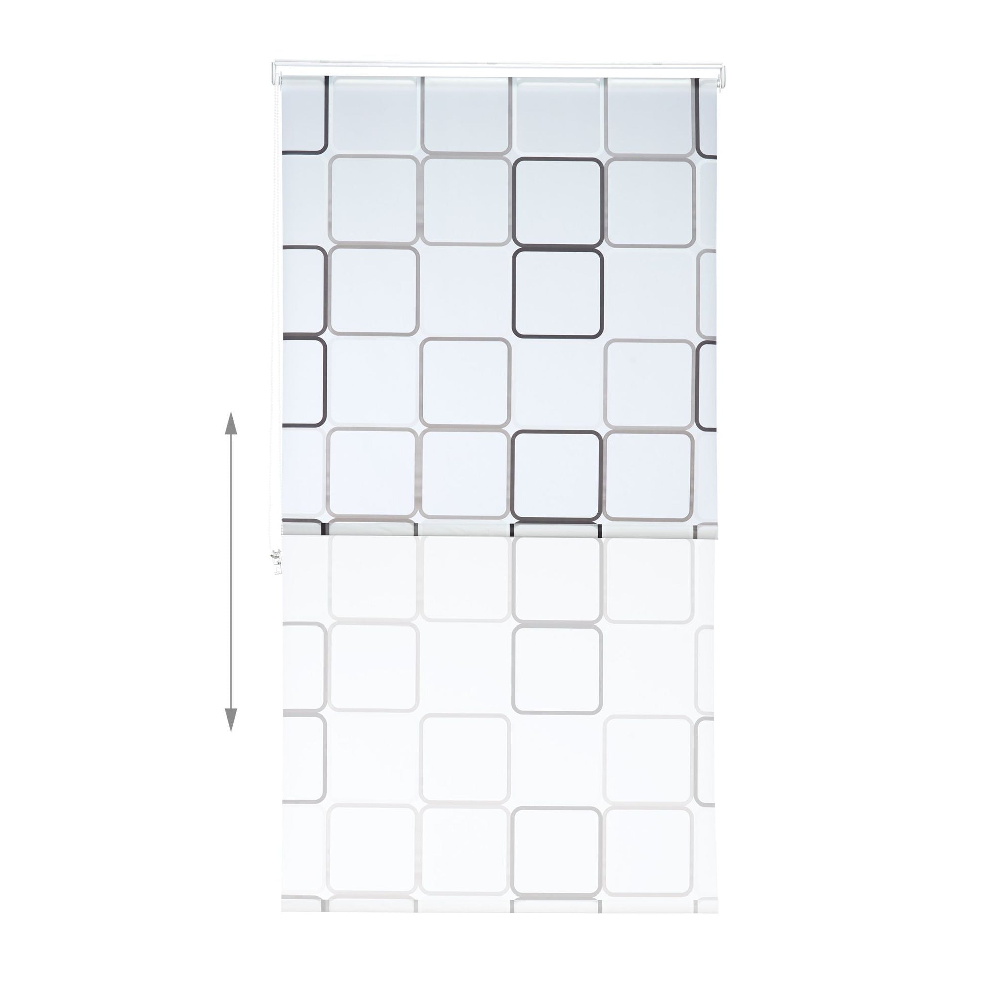 Duschrollo SQUARE Weiss-Grau von Relaxdays