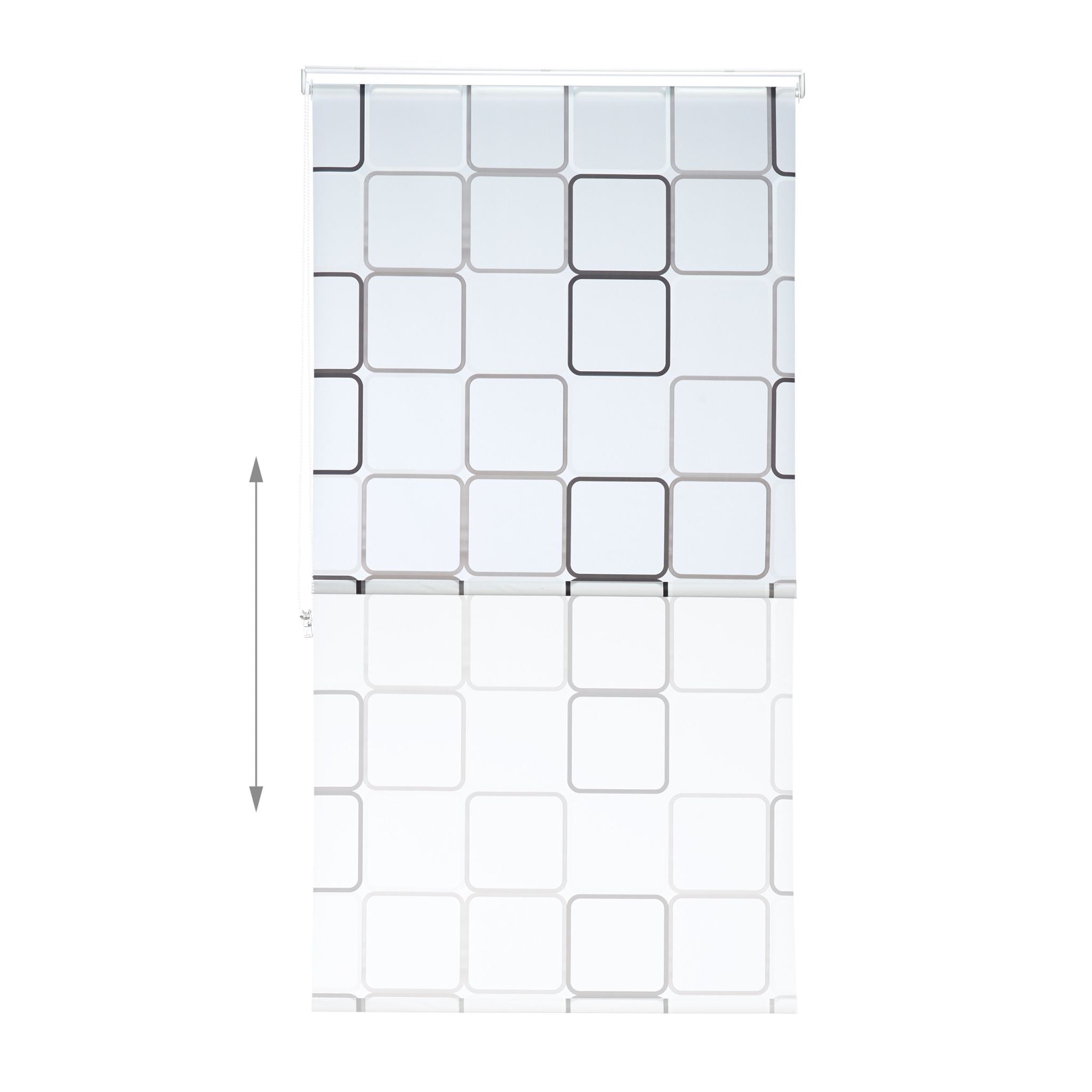 Duschrollo SQUARE Weiss-Grau von Relaxdays