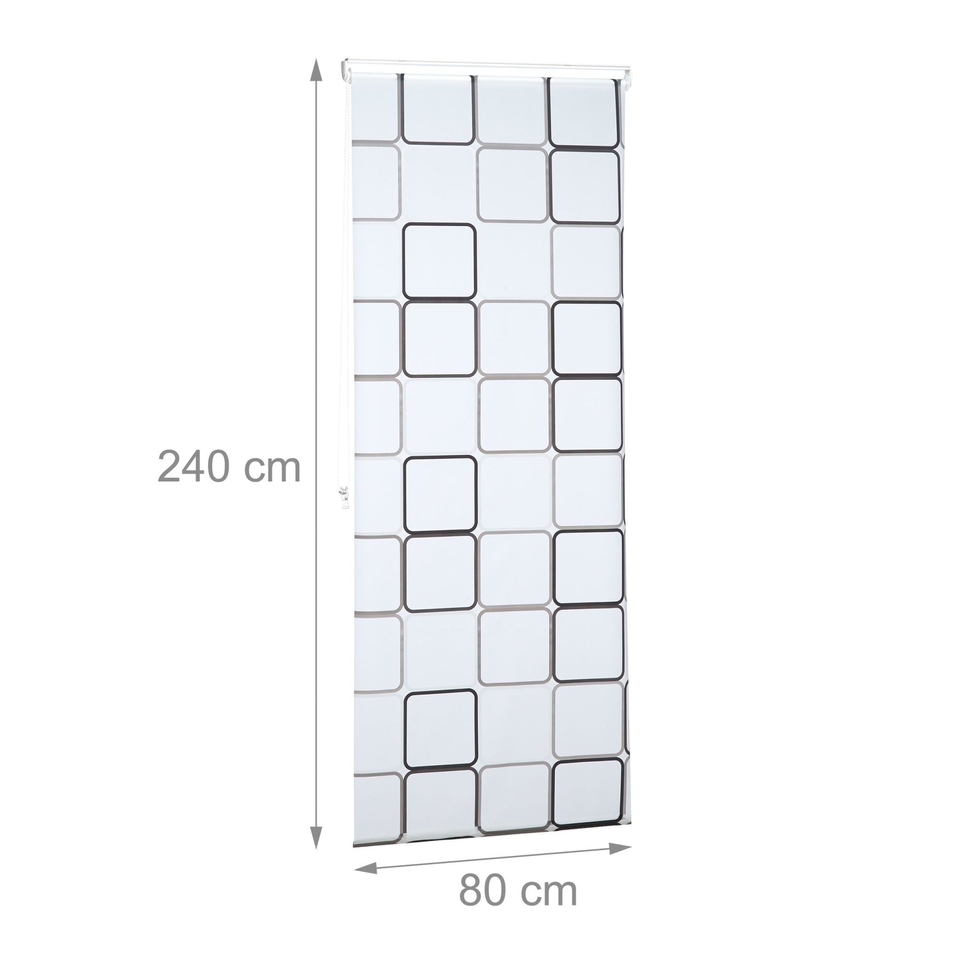 Duschrollo SQUARE Weiss-Grau von Relaxdays