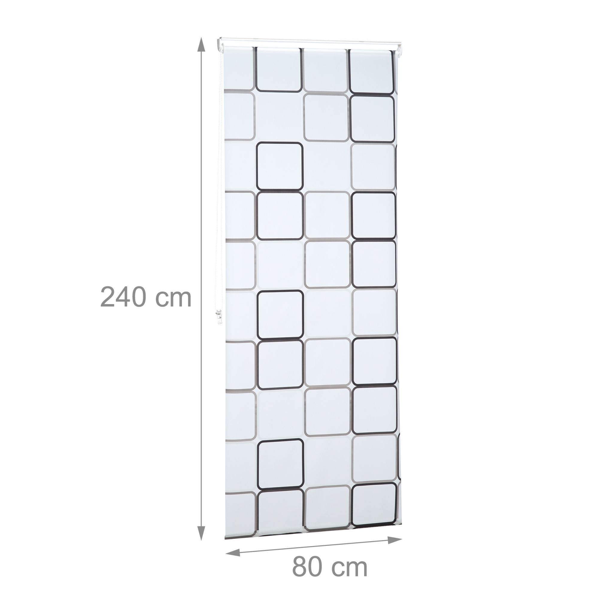 Duschrollo SQUARE Weiss-Grau von Relaxdays