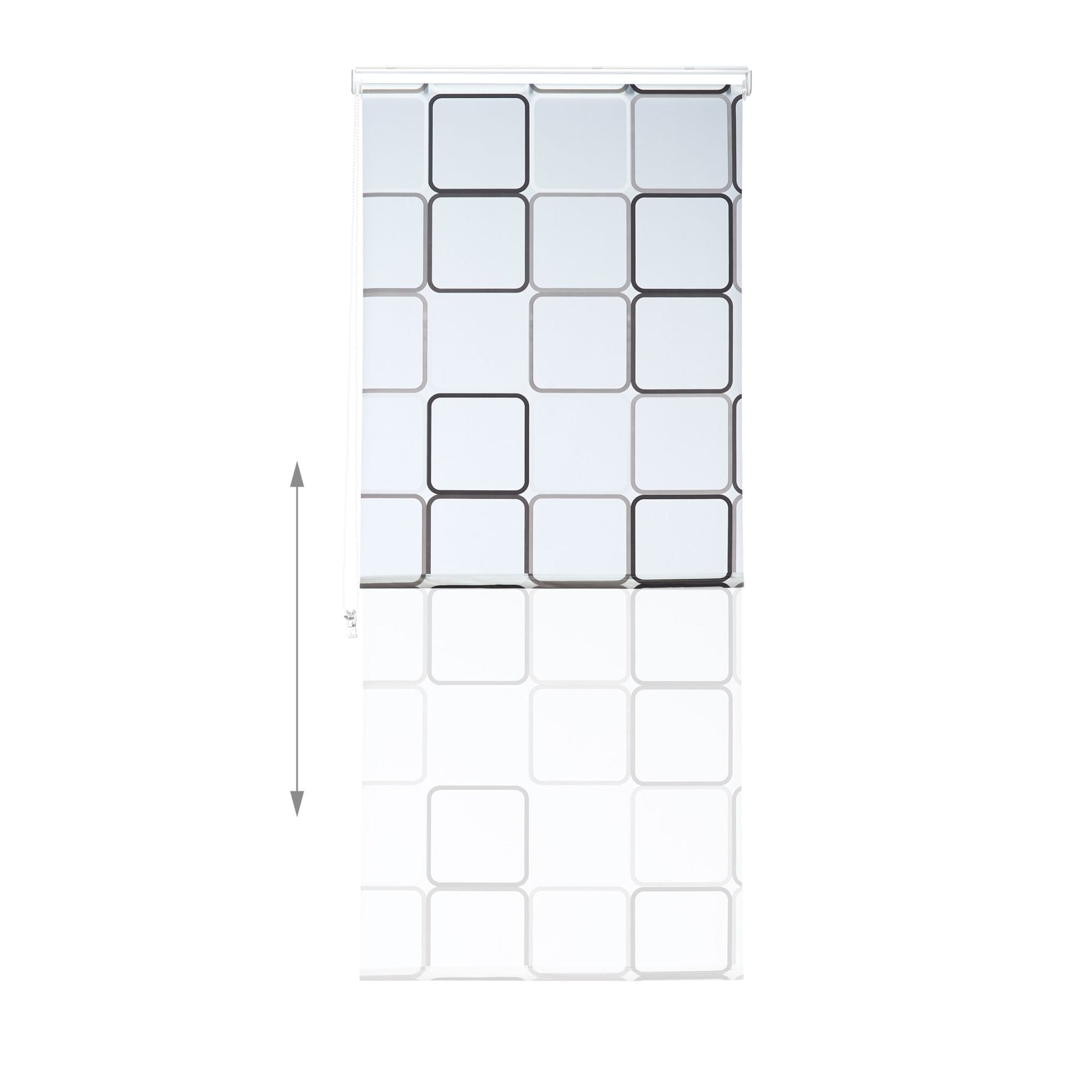 Duschrollo SQUARE Weiss-Grau von Relaxdays