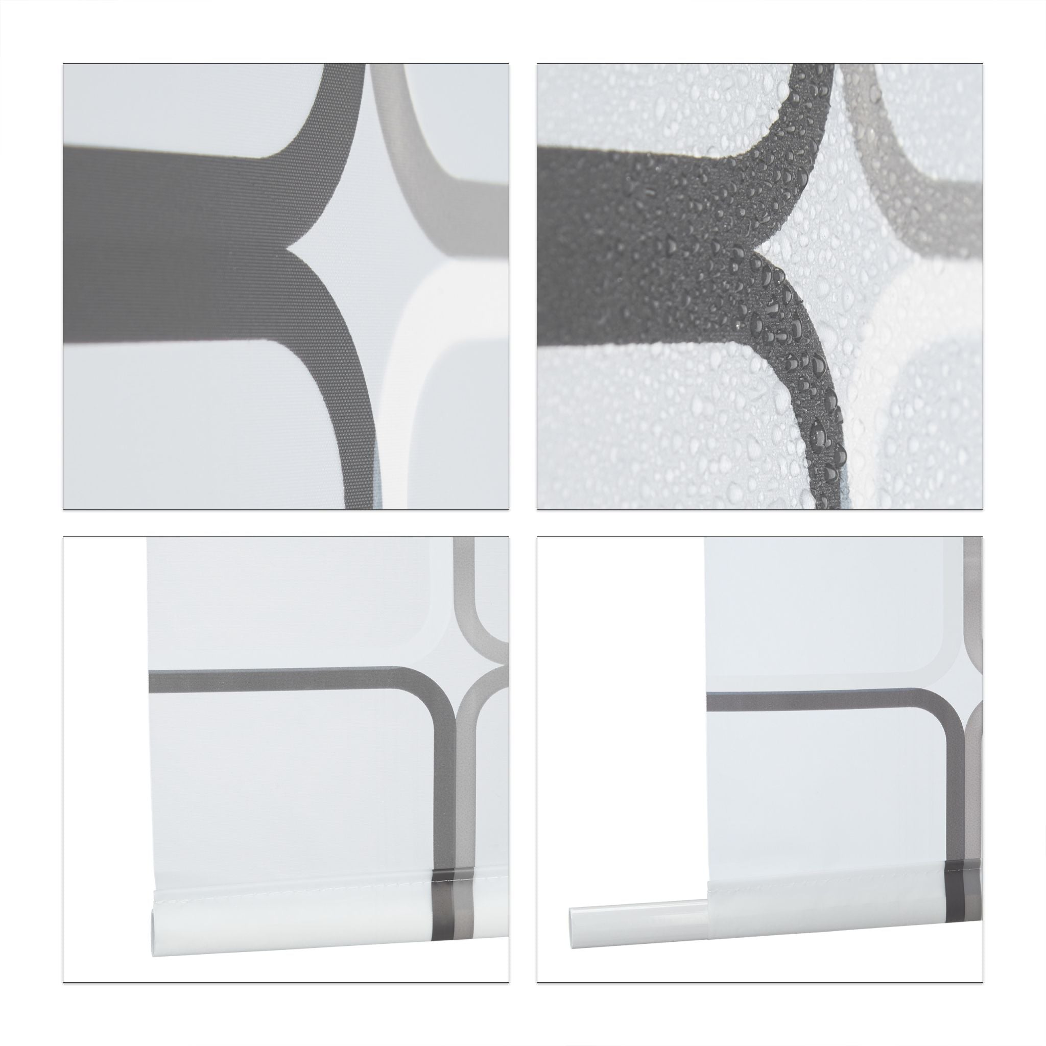Duschrollo SQUARE Weiss-Grau von Relaxdays