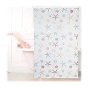 Duschrollo OCEAN Weiss-Braun-Hellblau von Relaxdays