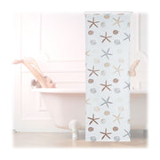 Duschrollo OCEAN Weiss-Braun-Hellblau von Relaxdays